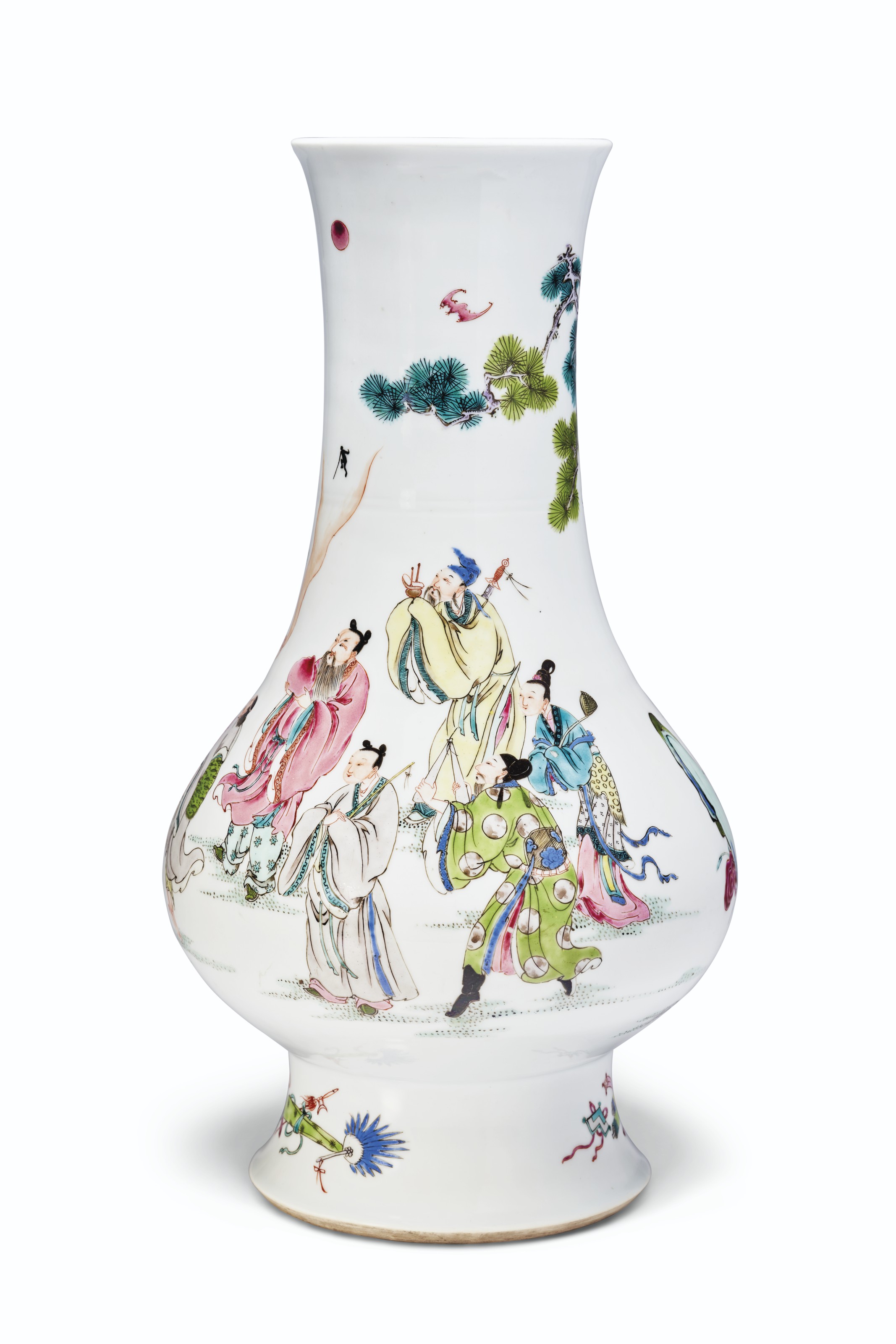 清雍正粉彩八仙賀壽圖瓶, YONGZHENG PERIOD (1723-1735