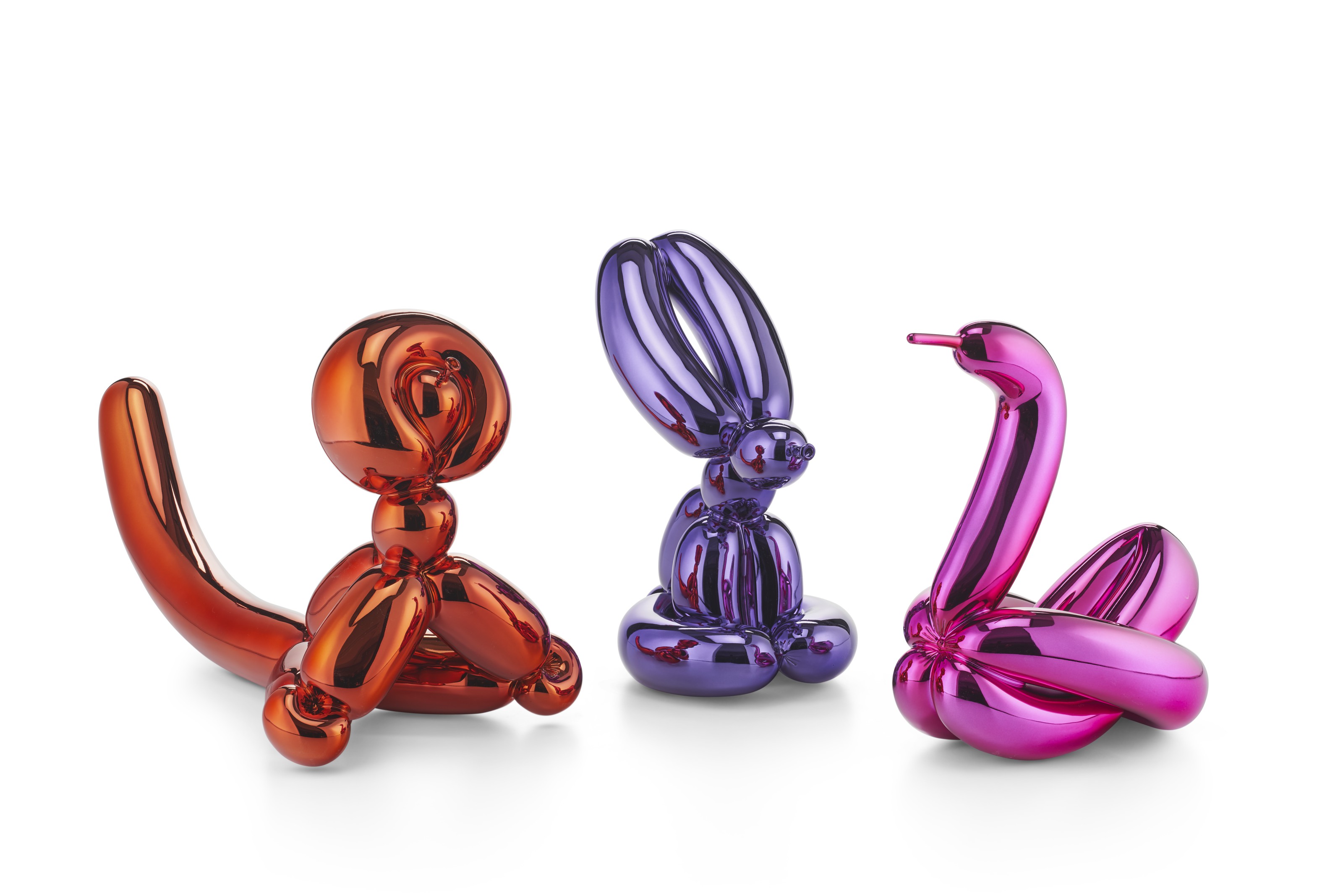 JEFF KOONS (B. 1955), Balloon Swan (Magenta), Balloon Monkey (Orange ...
