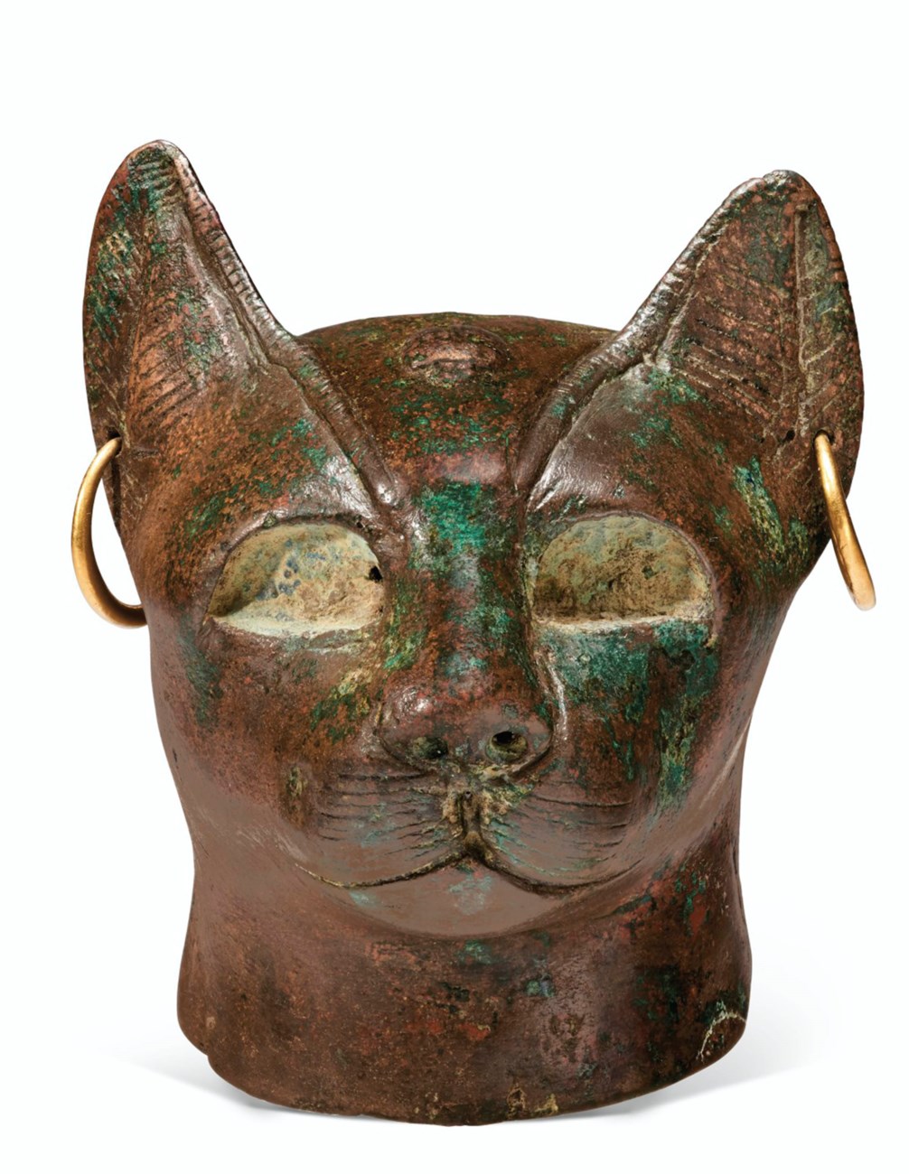 AN EGYPTIAN BRONZE CAT HEAD, LATE PERIOD, CIRCA 664332 B.C. Christie's