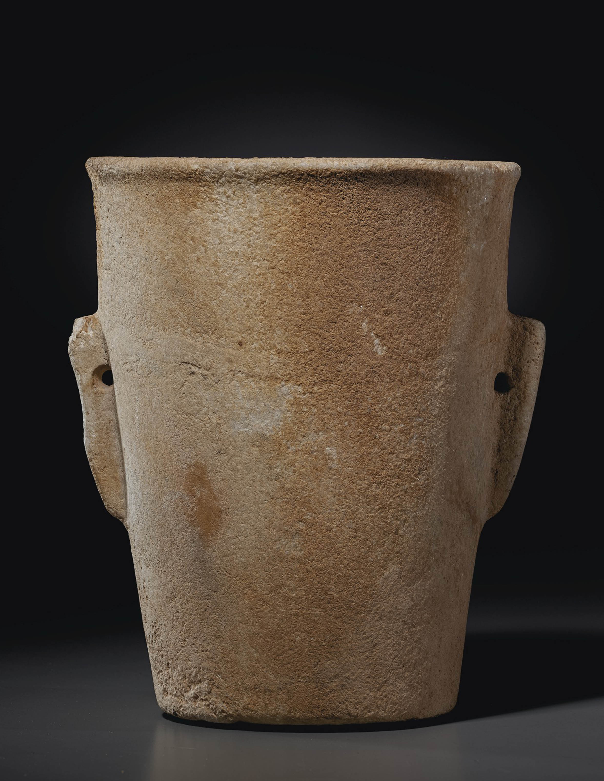 A Cycladic marble beaker, early Cycladic I, circa 3200-2700 BC. 7&frac14; in (18.4 cm) high. Estimate: $20,000-30,000. Offered in Antiquities on 13 October 2020 at Christie&rsquo;s in New York