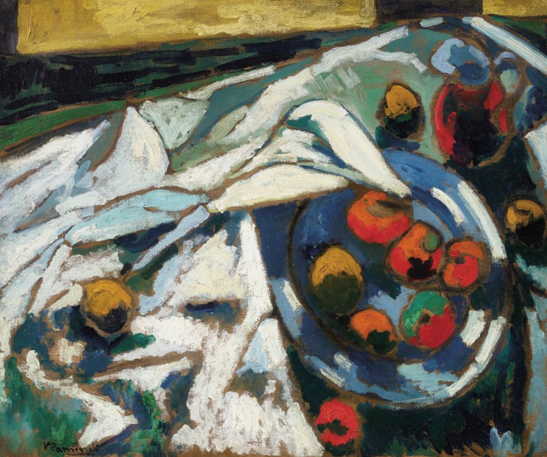 Maurice de Vlaminck (1876-1958), Nature morte au compotier, 1906-1907. Oil on canvas. 21⅝ x 26  in (54.9 x 66  cm). Sold for $687,500 on 8 October 2020 at Christie’s in New York. Artwork © Maurice de Vlaminck  DACS 2020
