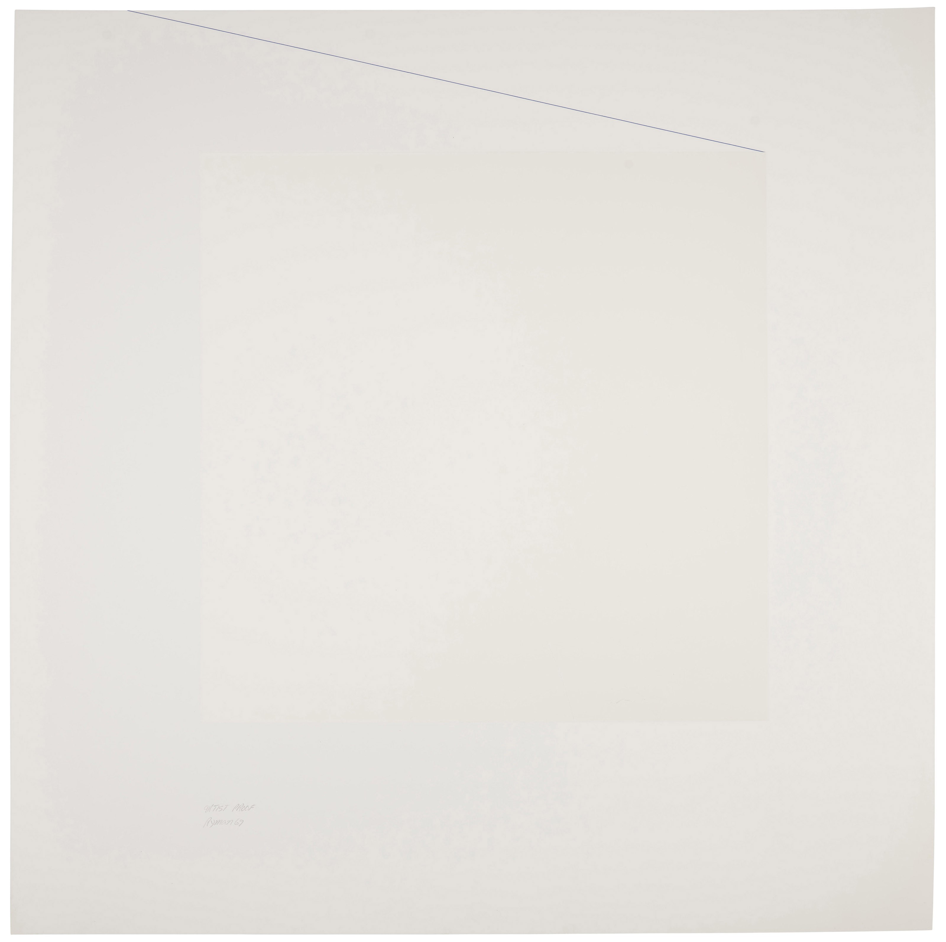 ROBERT RYMAN (B. 1930), Untitled (Blue Line Print) Christie’s