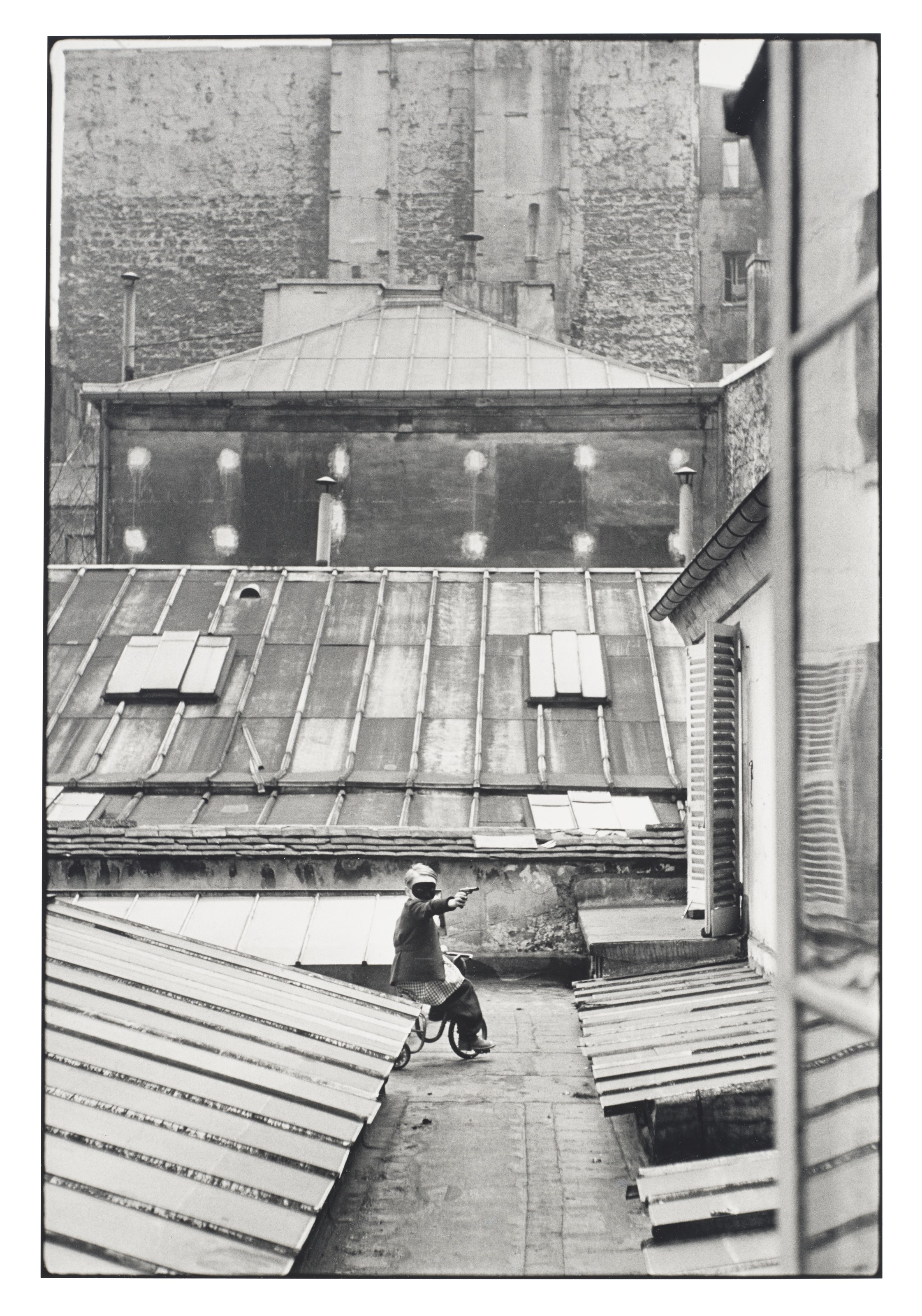 Henri Cartier&ndash;Bresson (1908&ndash;2004), Hotel Courtyard, rue de la Boetie, Paris, 1953. Gelatin silver print, printed later. Sheet: 15&frac34; x 11⅞ in (40 x 30.2 cm). Estimate: $5,000-7,000. Offered in 
Photographs, 21-30 September 2020, Online