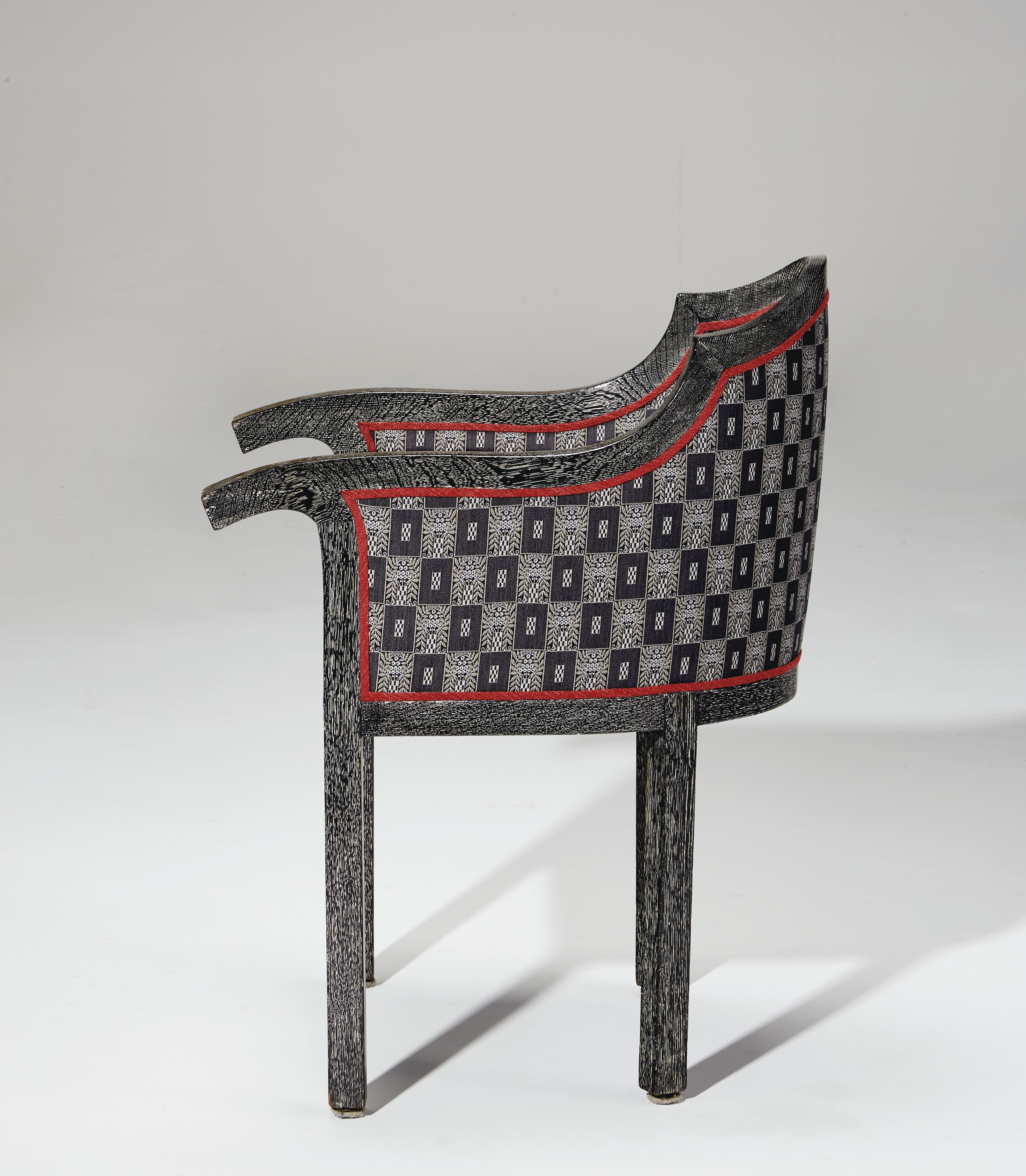 SET OF THREE TUB CHAIRS, FROM THE DR. HERMANN WITTGENSTEIN COMMISSION, VIENNA, CIRCA 1906