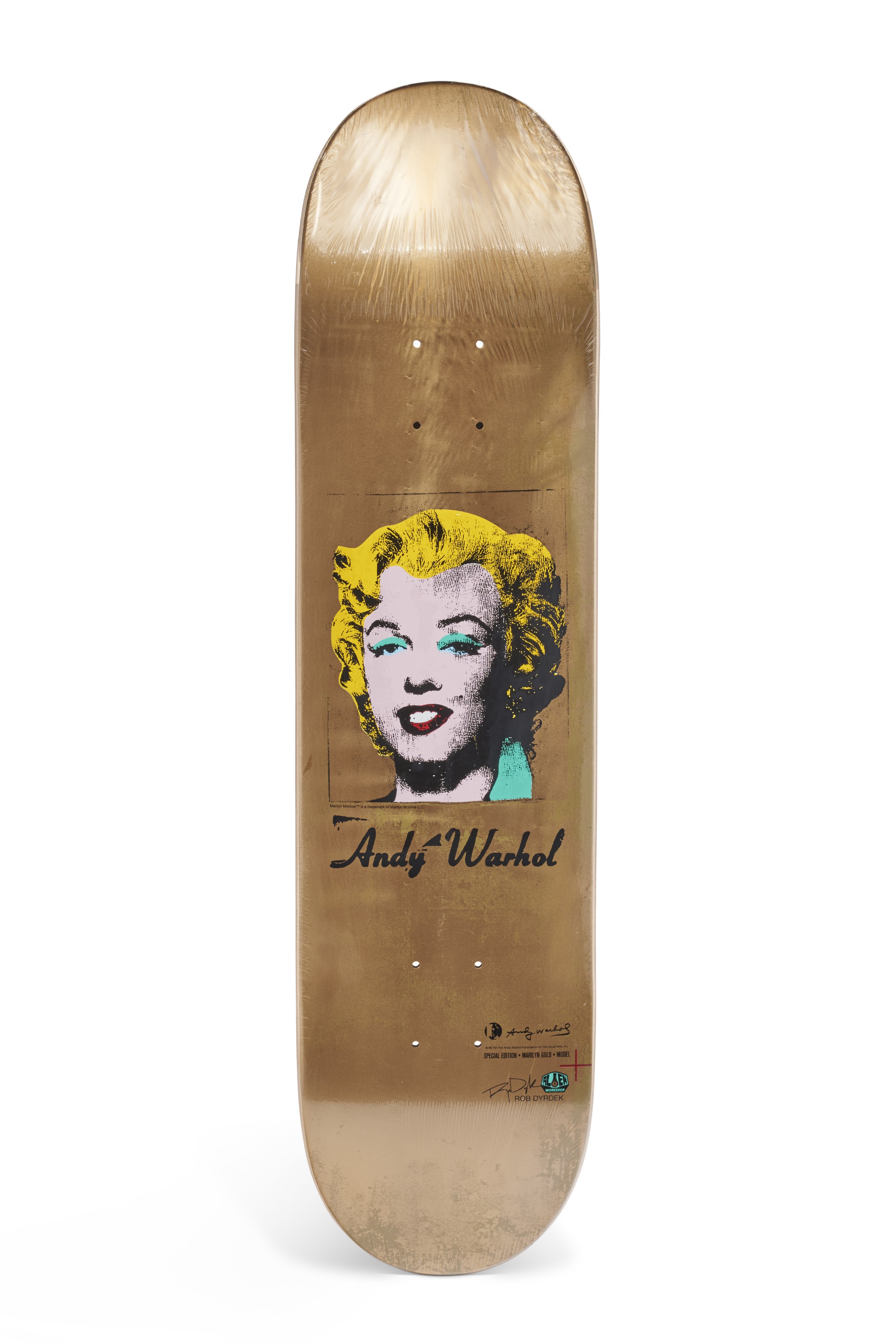 ALIEN WORKSHOP X ANDY WARHOL, Marilyn Gold Skateboard Deck  