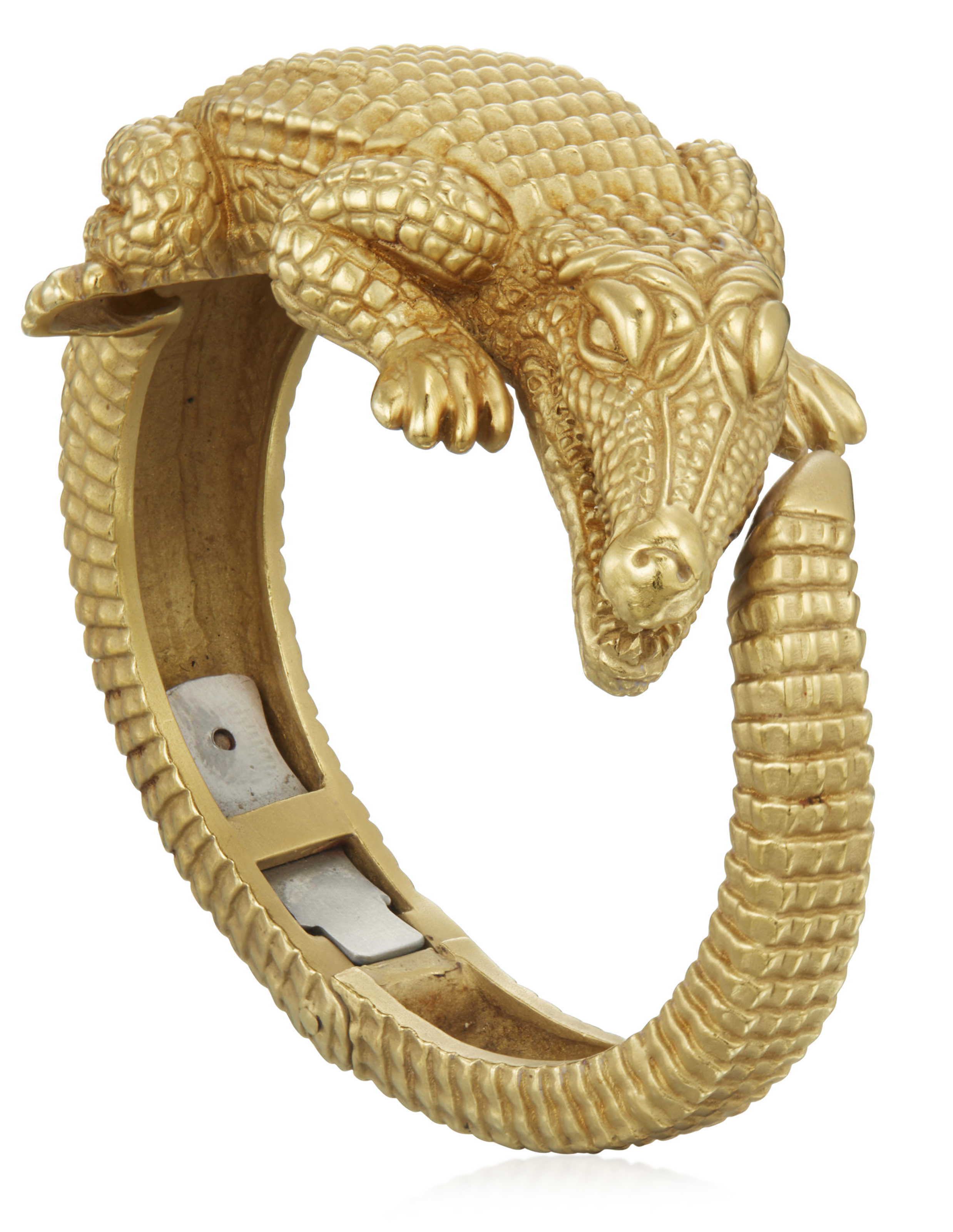KIESELSTEIN-CORD GOLD ALLIGATOR CUFF BRACELET, | Christie's