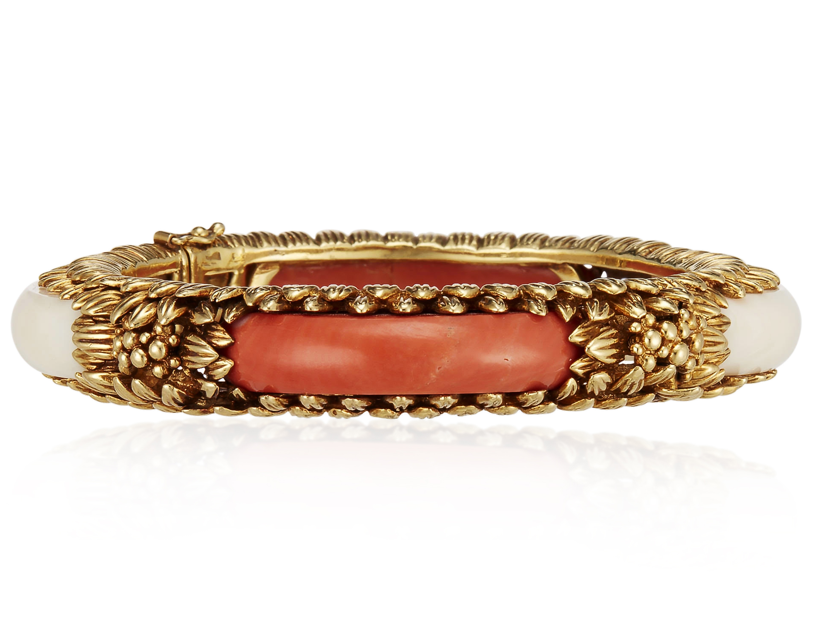 Gold coral bracelet clearance