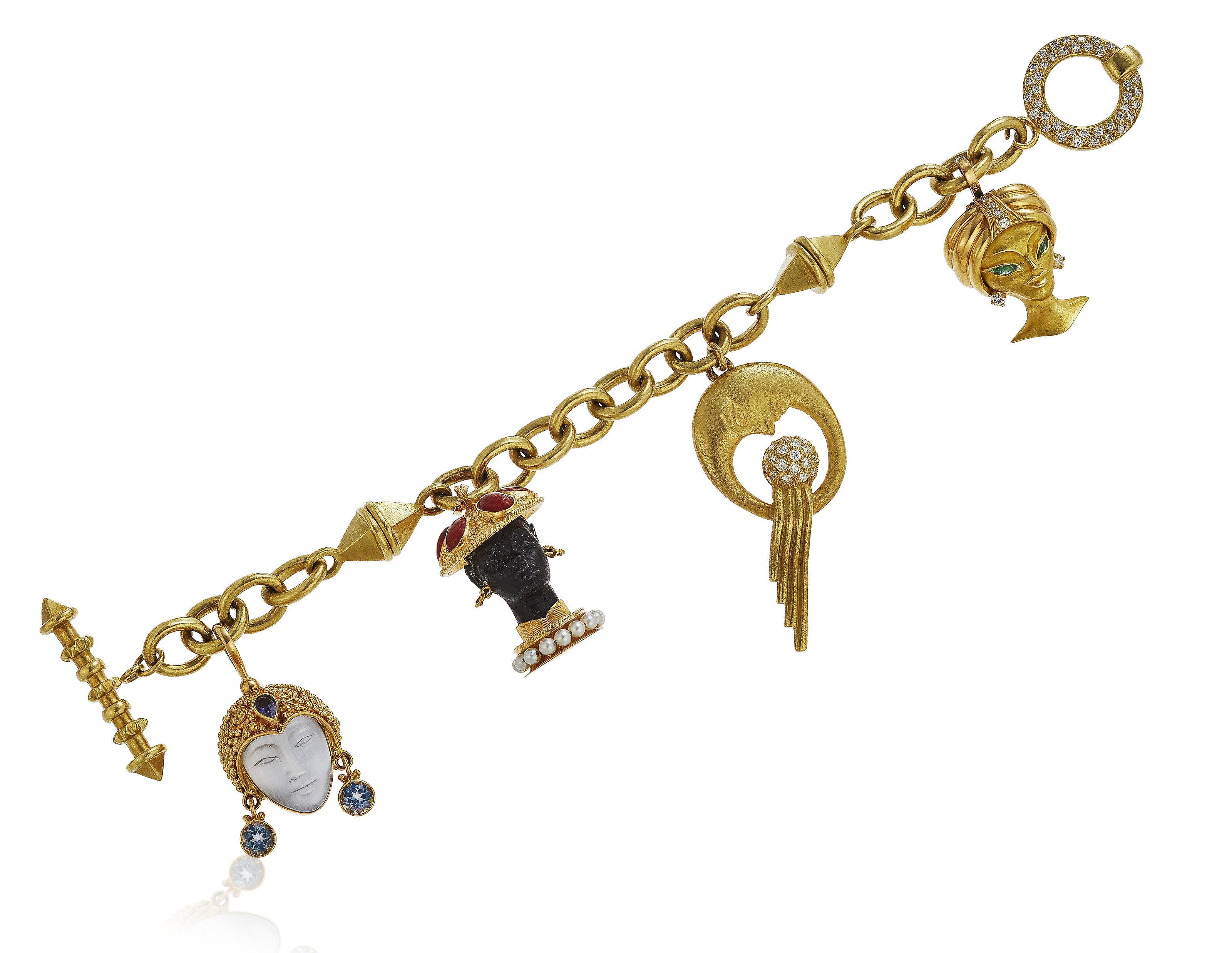MULTIGEM AND DIAMOND CHARM BRACELET, Christie’s