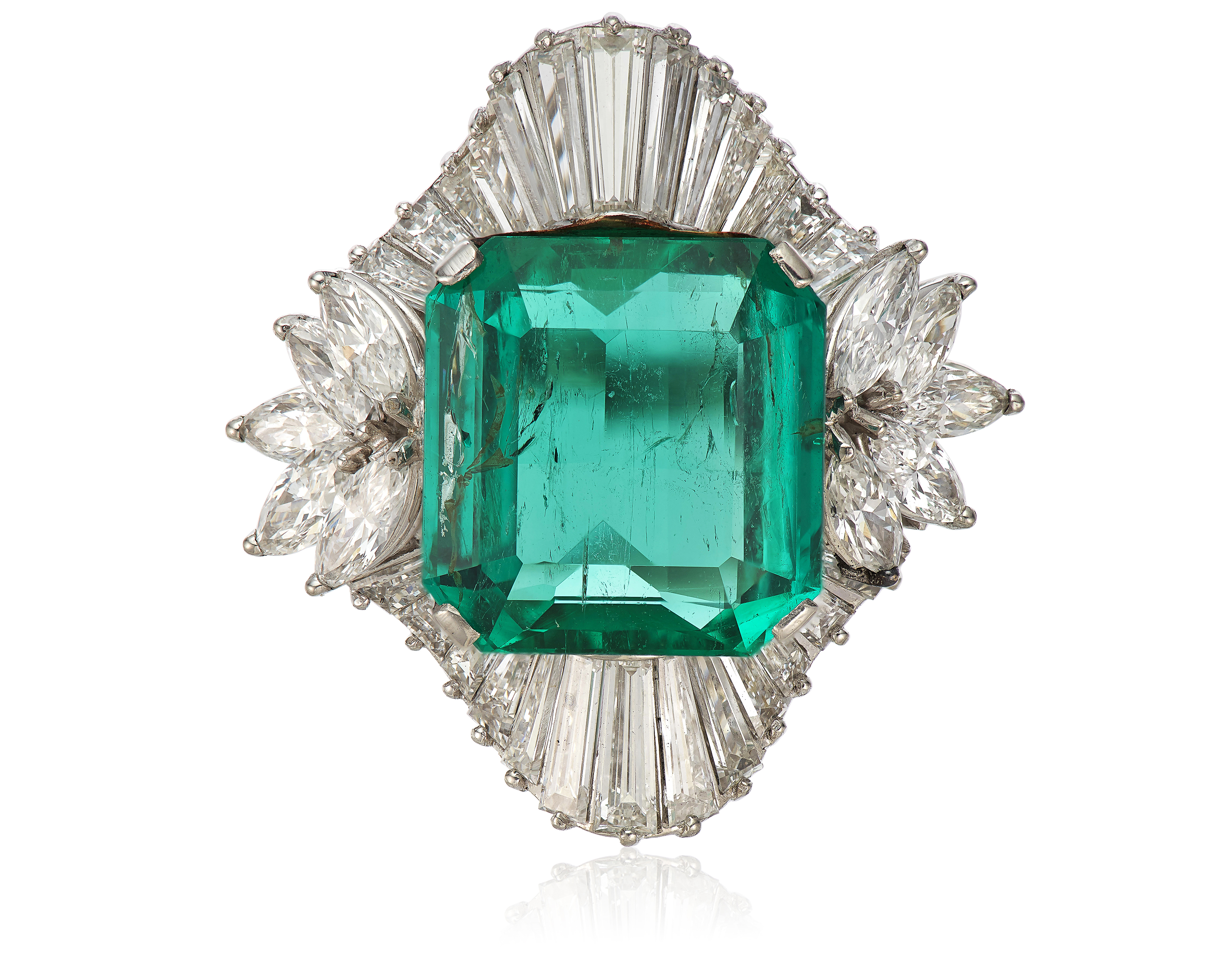 Catalog image of EMERALD AND DIAMOND RING WITH GIA REPORT