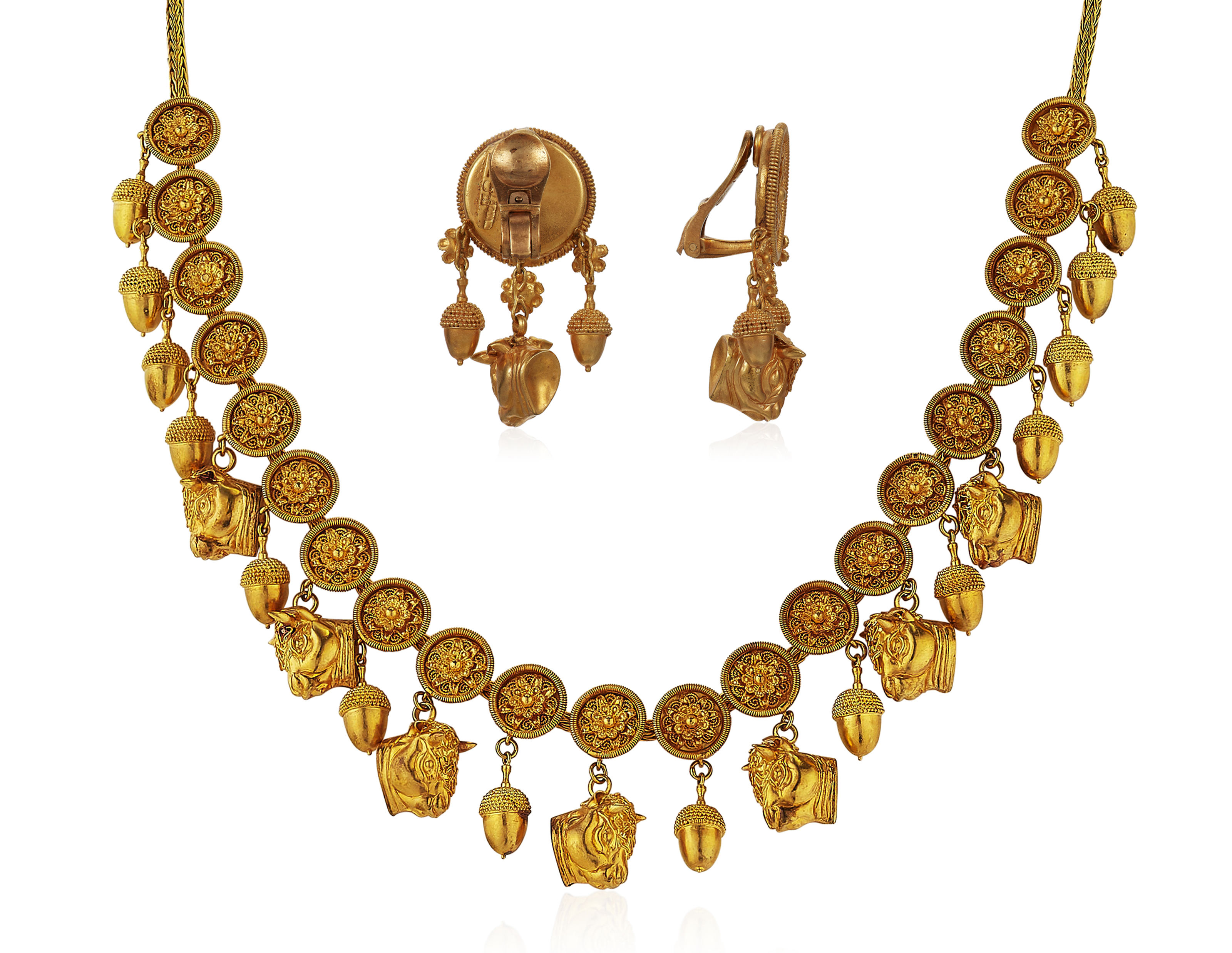 ILIAS LALAOUNIS GOLD NECKLACE AND EARRINGS, Christie's