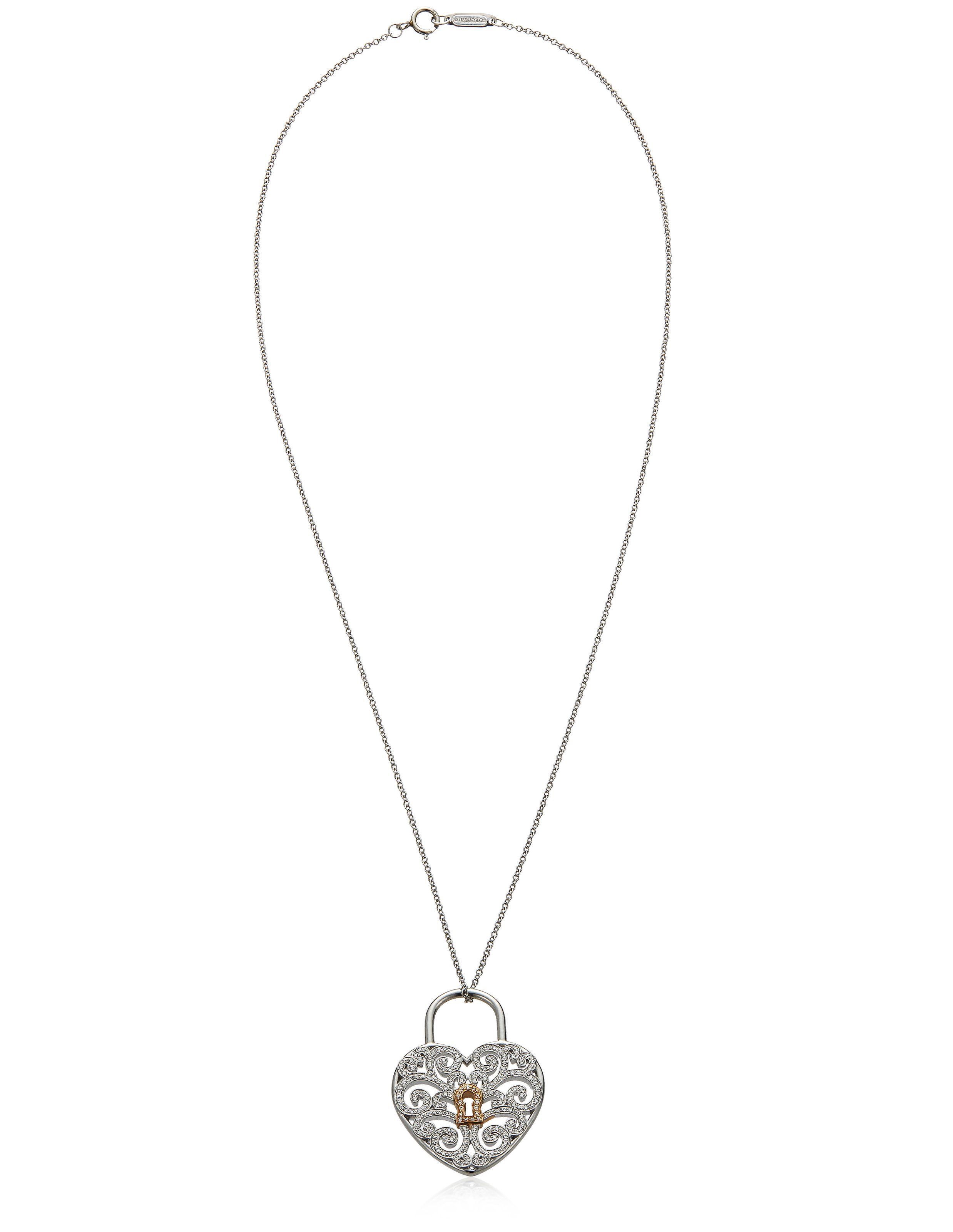 TIFFANY DIAMOND HEART LOCK PENDANT NECKLACE, Christie's - Main Image