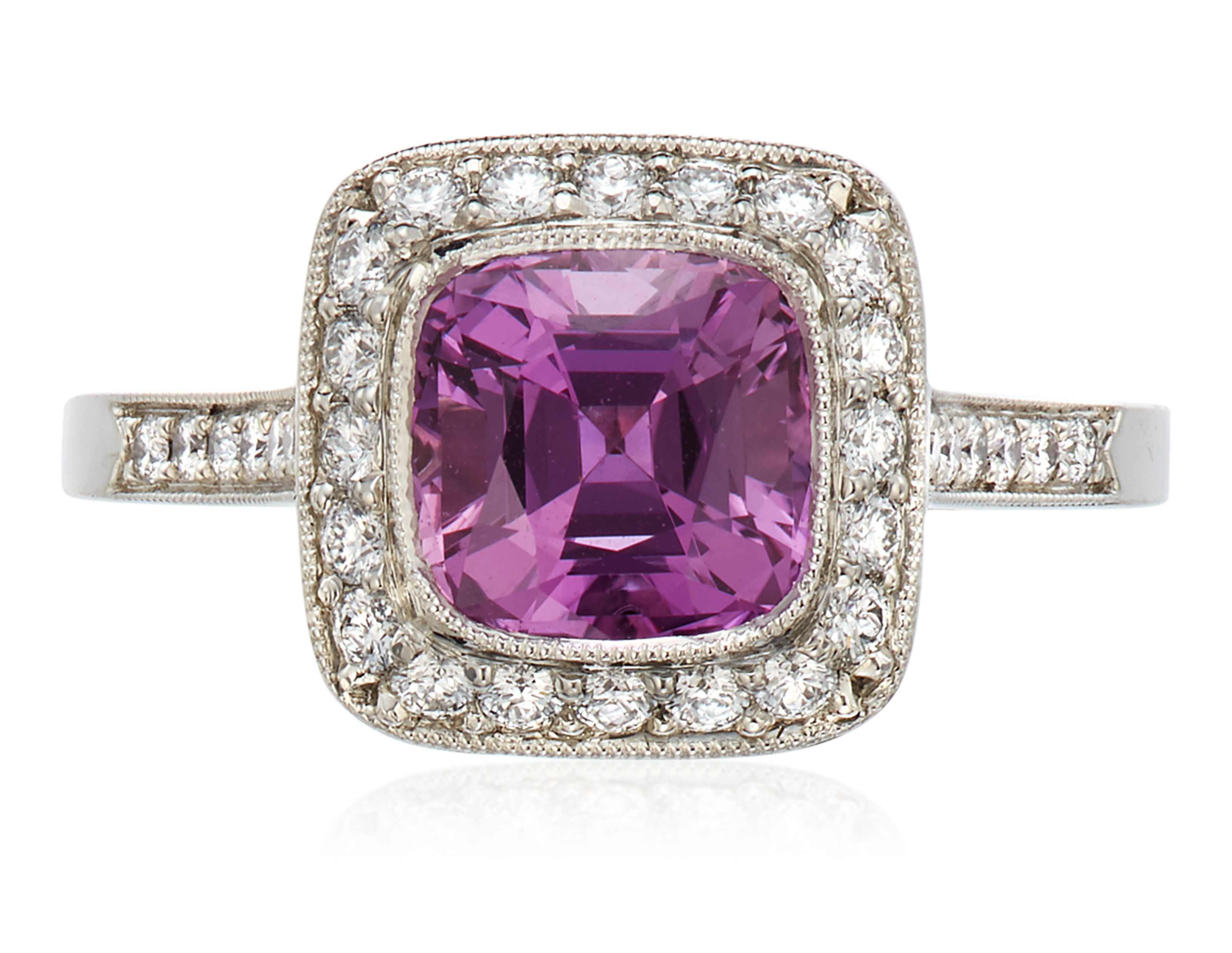  TIFFANY  CO LEGACY PINK SAPPHIRE AND DIAMOND RING  