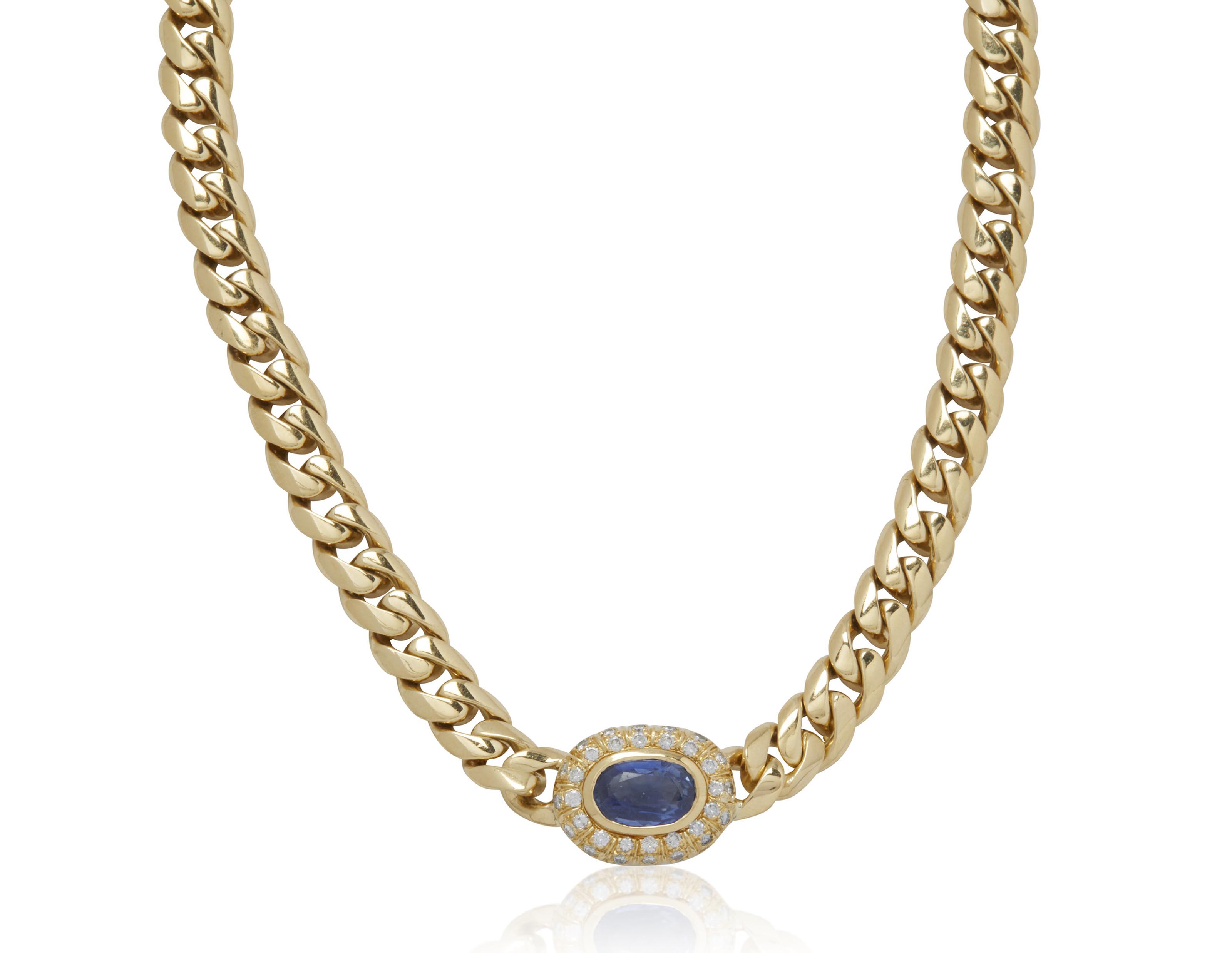 BULGARI SAPPHIRE AND DIAMOND NECKLACE 