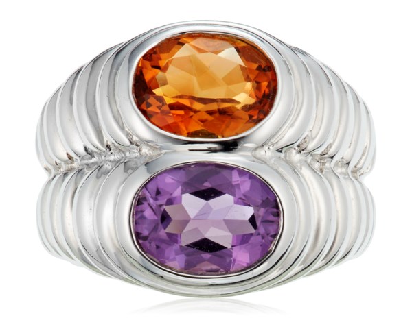 Bulgari Amethyst And Citrine Ring Christie S Gold 750, openwork ring band, 13.5 g, rg c. christie s