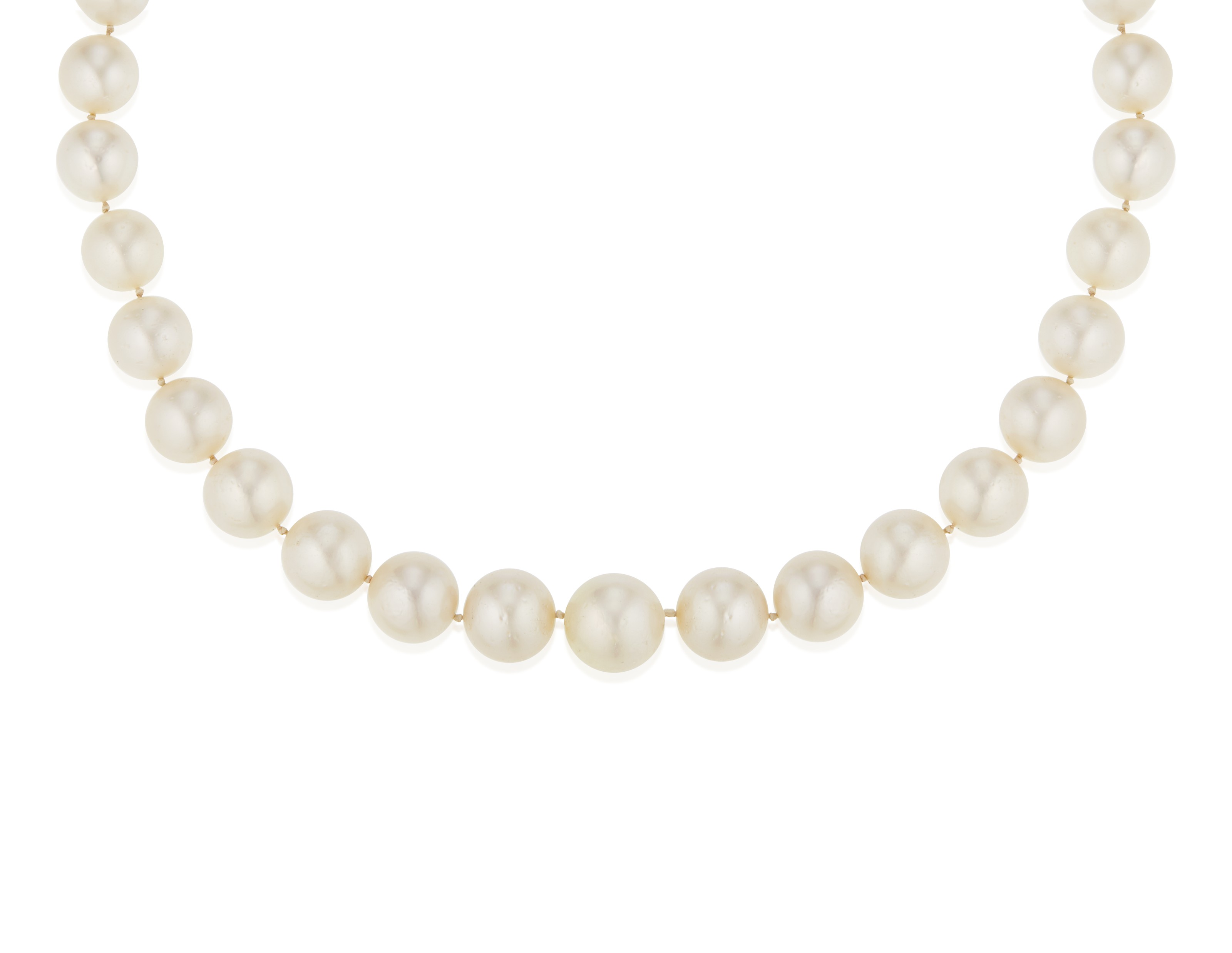 Catalog image of CULTURED PEARL, SAPPHIRE AND DIAMOND NECKLACE