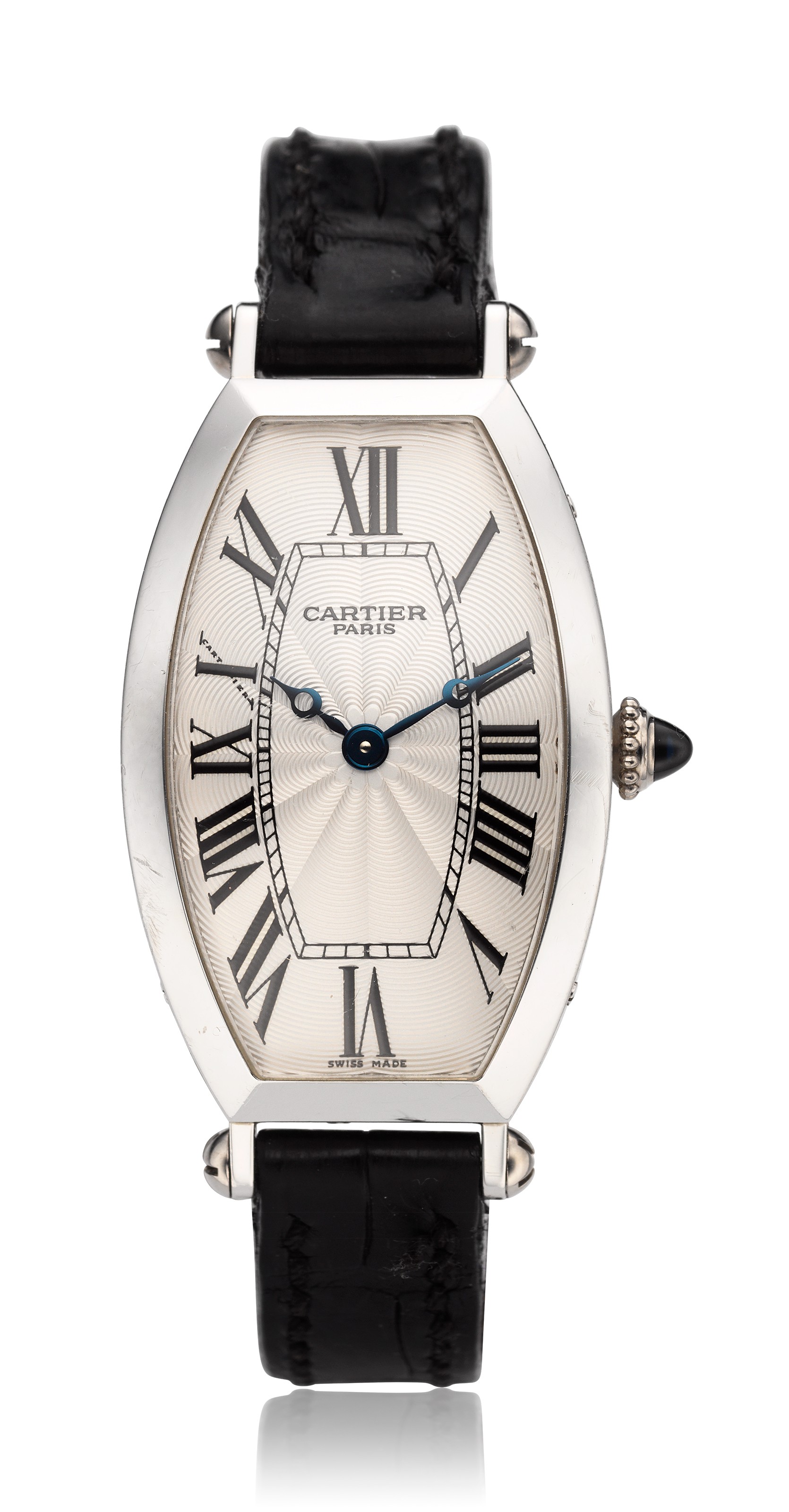 CARTIER, MECANIQUE TONNEAU CINTREE, PLATINUM, REF. 2668-1
