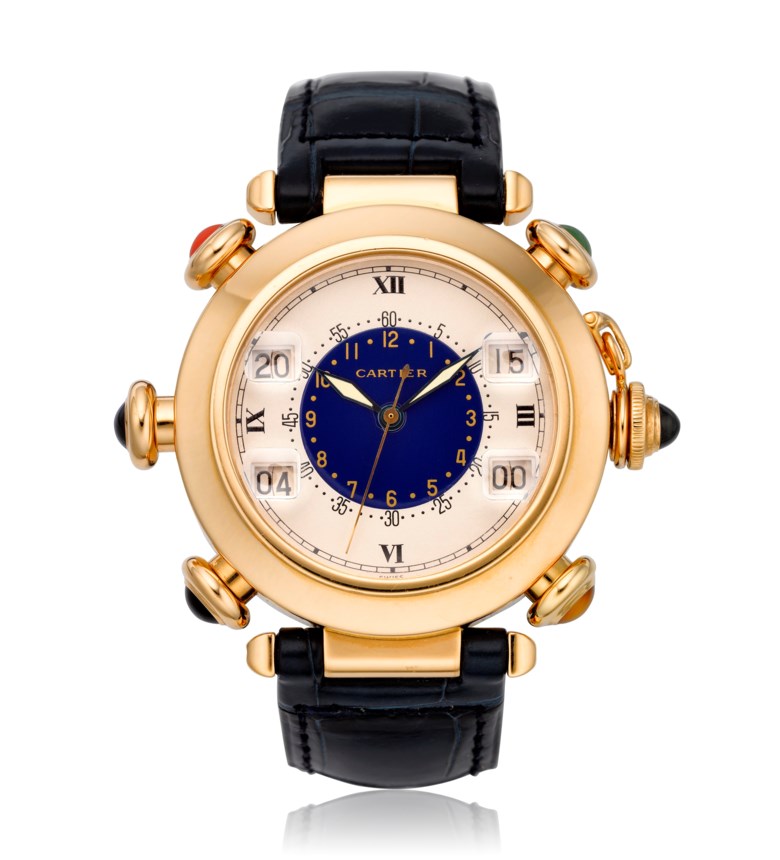 Cartier, Pasha Golf, 18k gold, ref. 30010. Diameter: 38mm. Estimate: $12,000-18,000. Offered in Watches Online, 25 February to 10 March 2020, Online