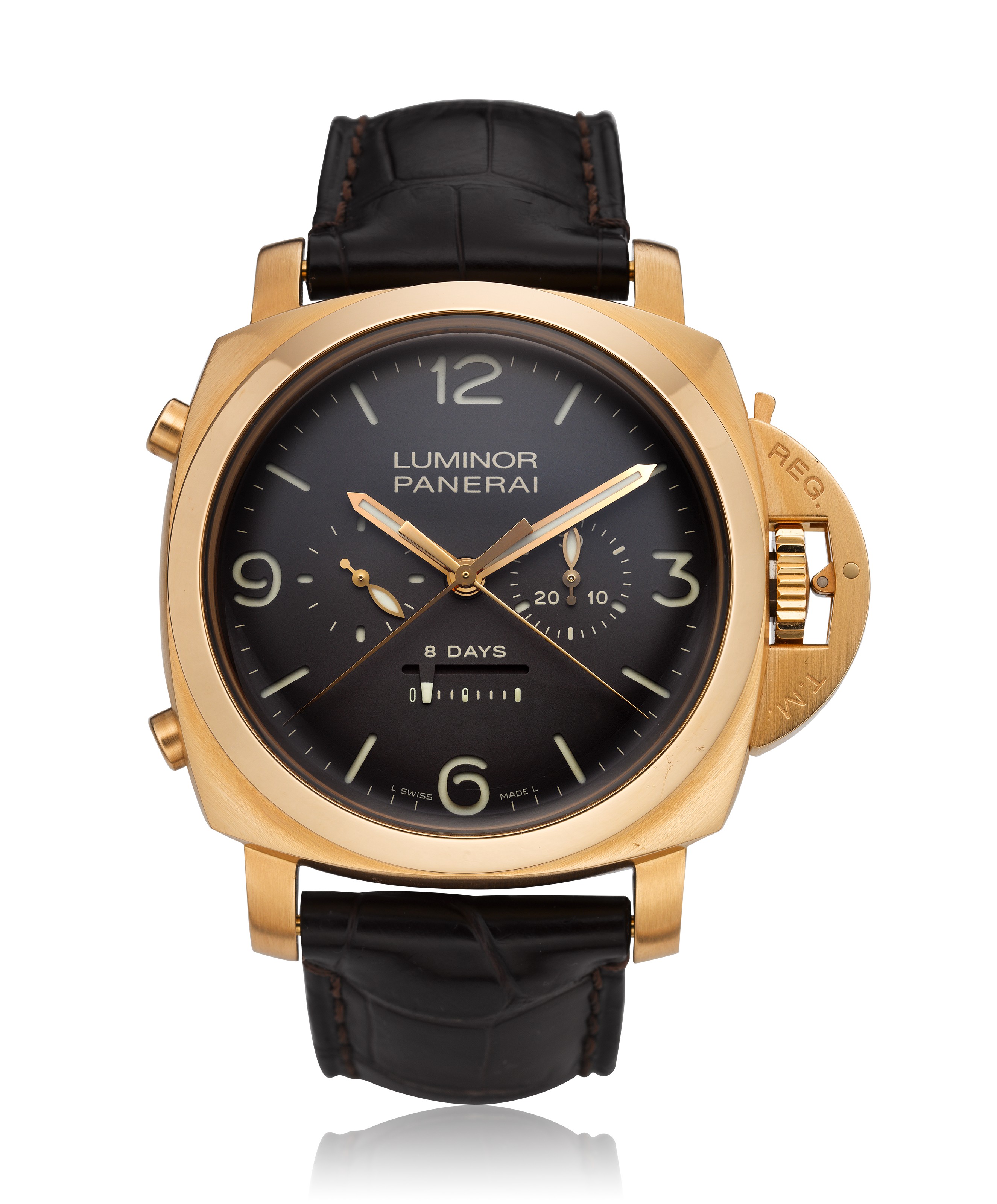 PANERAI LUMINOR 1950 8 DAYS RATTRAPANTE 18K PINK GOLD REF. OP