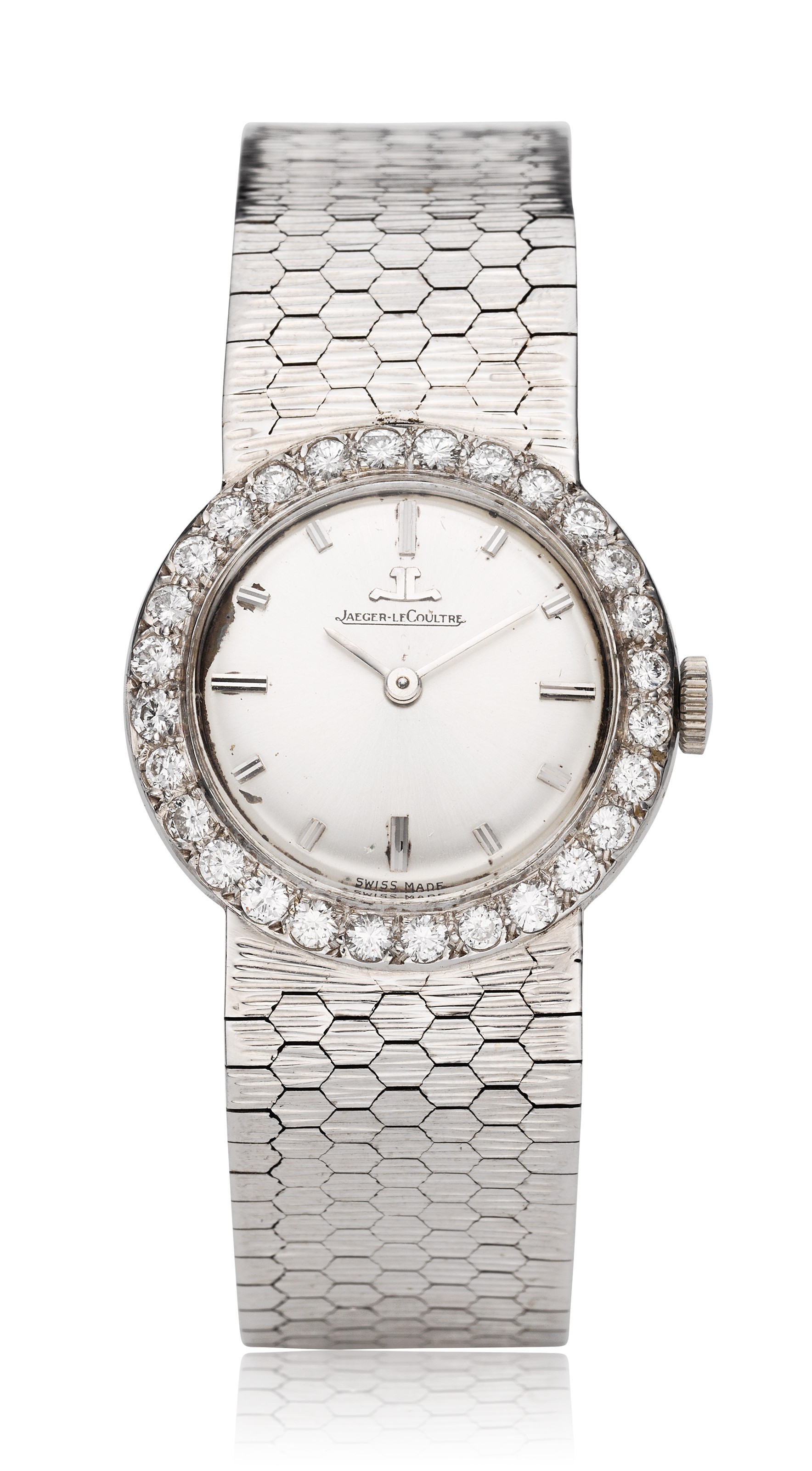 Vintage LeCoultre White Gold and diamond Watch Jaeger LeCoultre Diamond 18k 1960s – GOLDAMMER main image 2