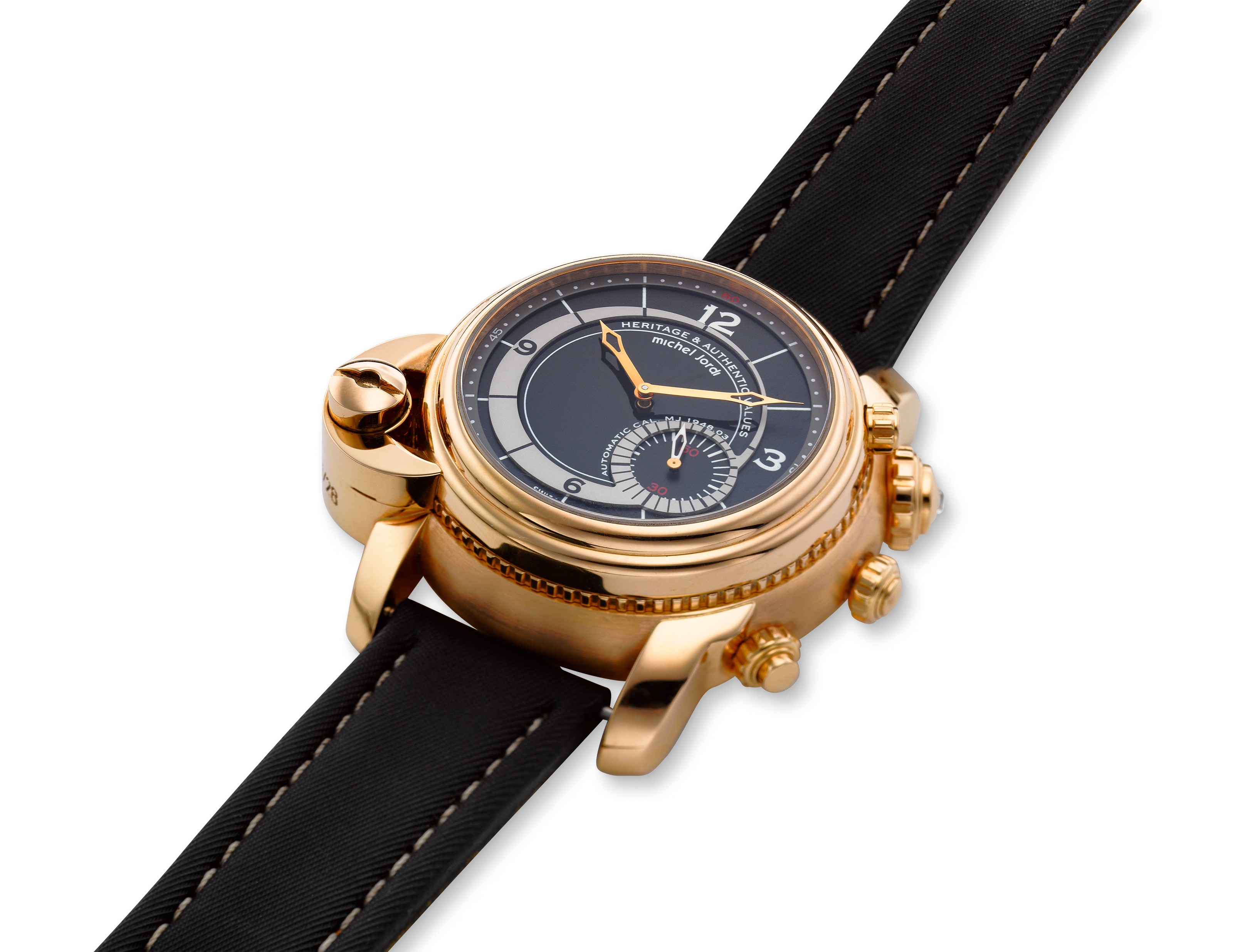 MICHEL JORDI, A PINK GOLD LIMITED EDITION SKELETONIZED CHRONOGRAPH 