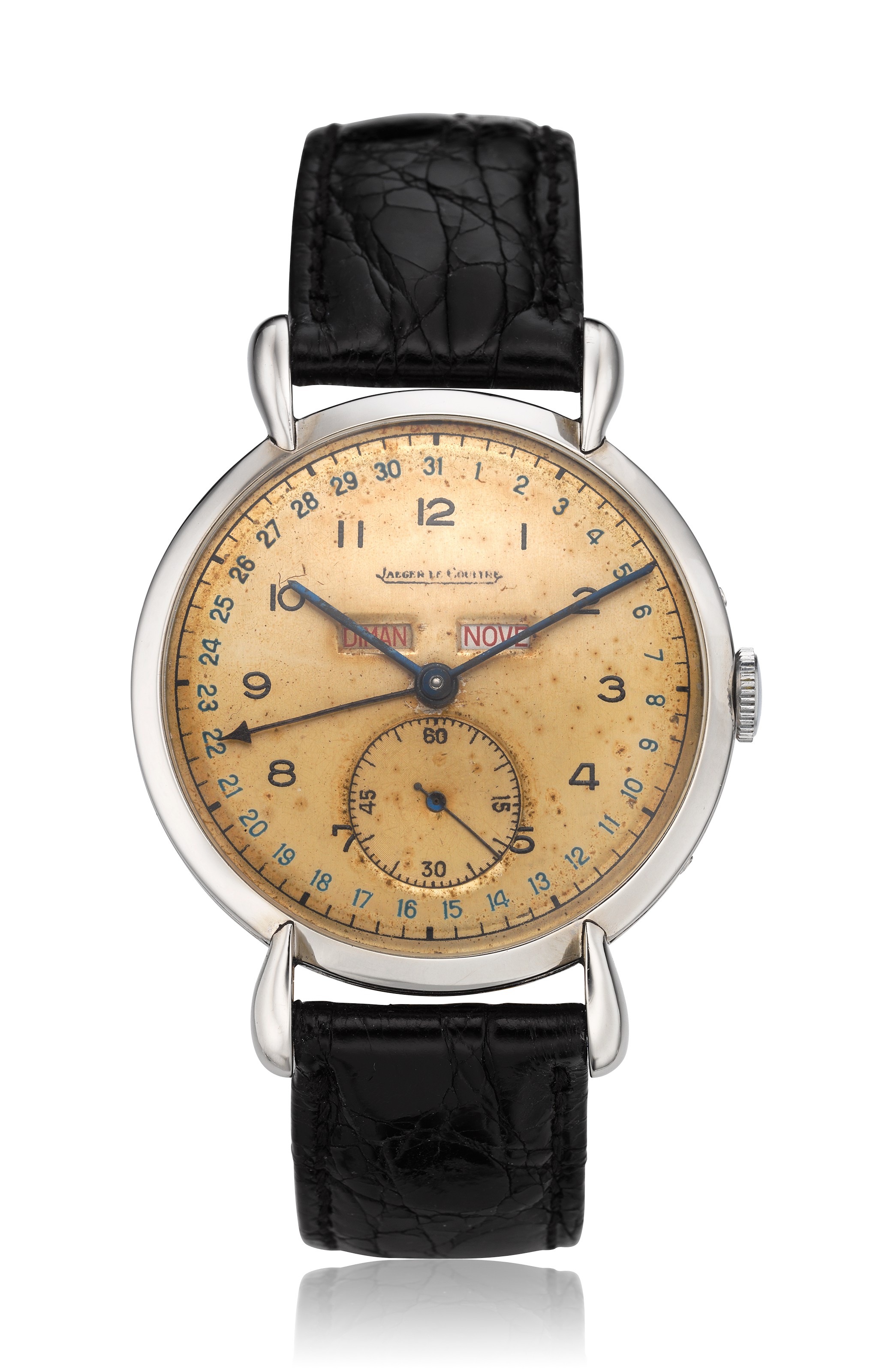 JAEGER LECOULTRE, STEEL TRIPLE CALENDAR WRISTWATCH, Christie’s
