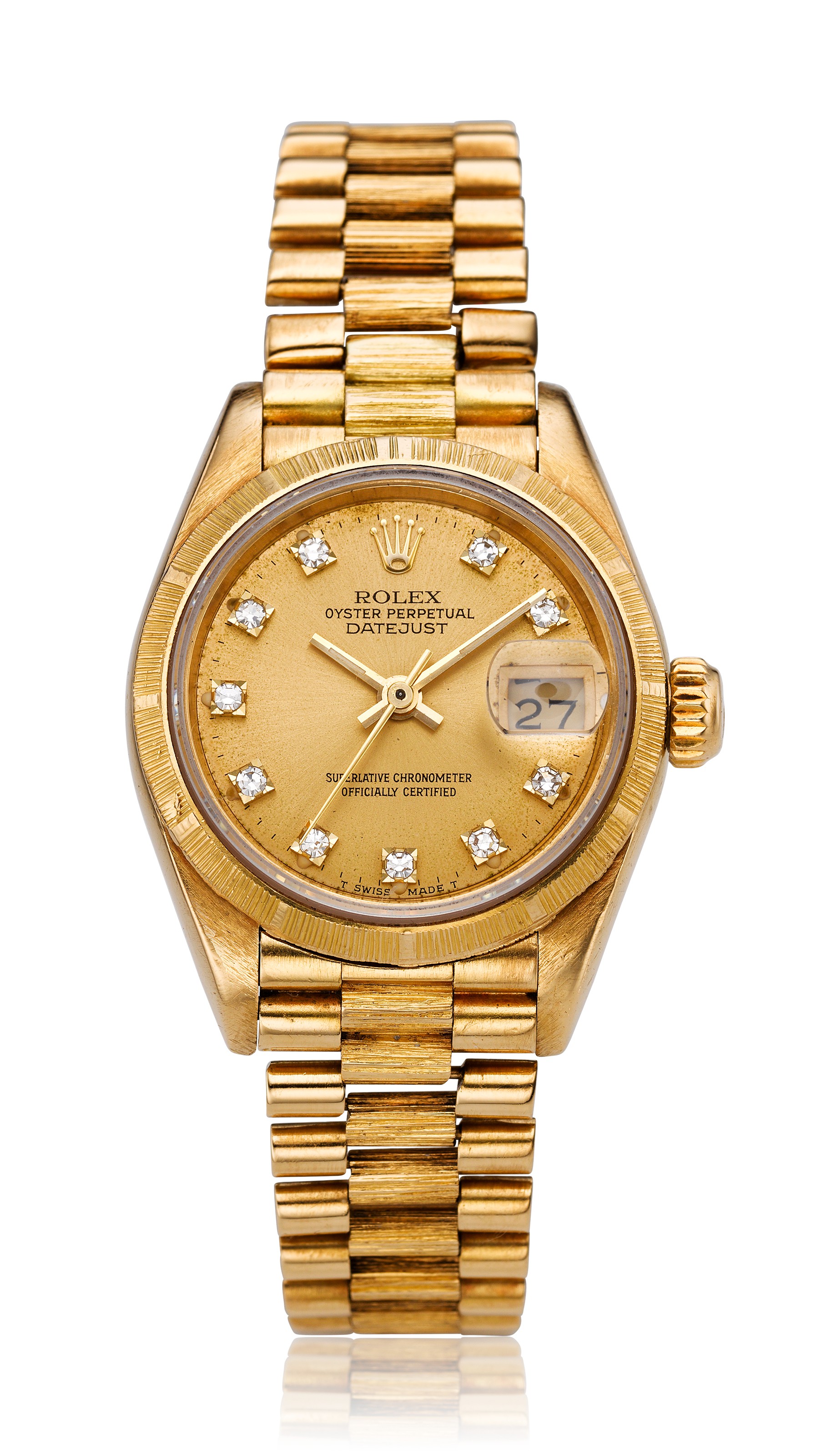 ROLEX, LADIES 18K GOLD AND DIAMOND DATEJUST, REF. 69278, Christie’s
