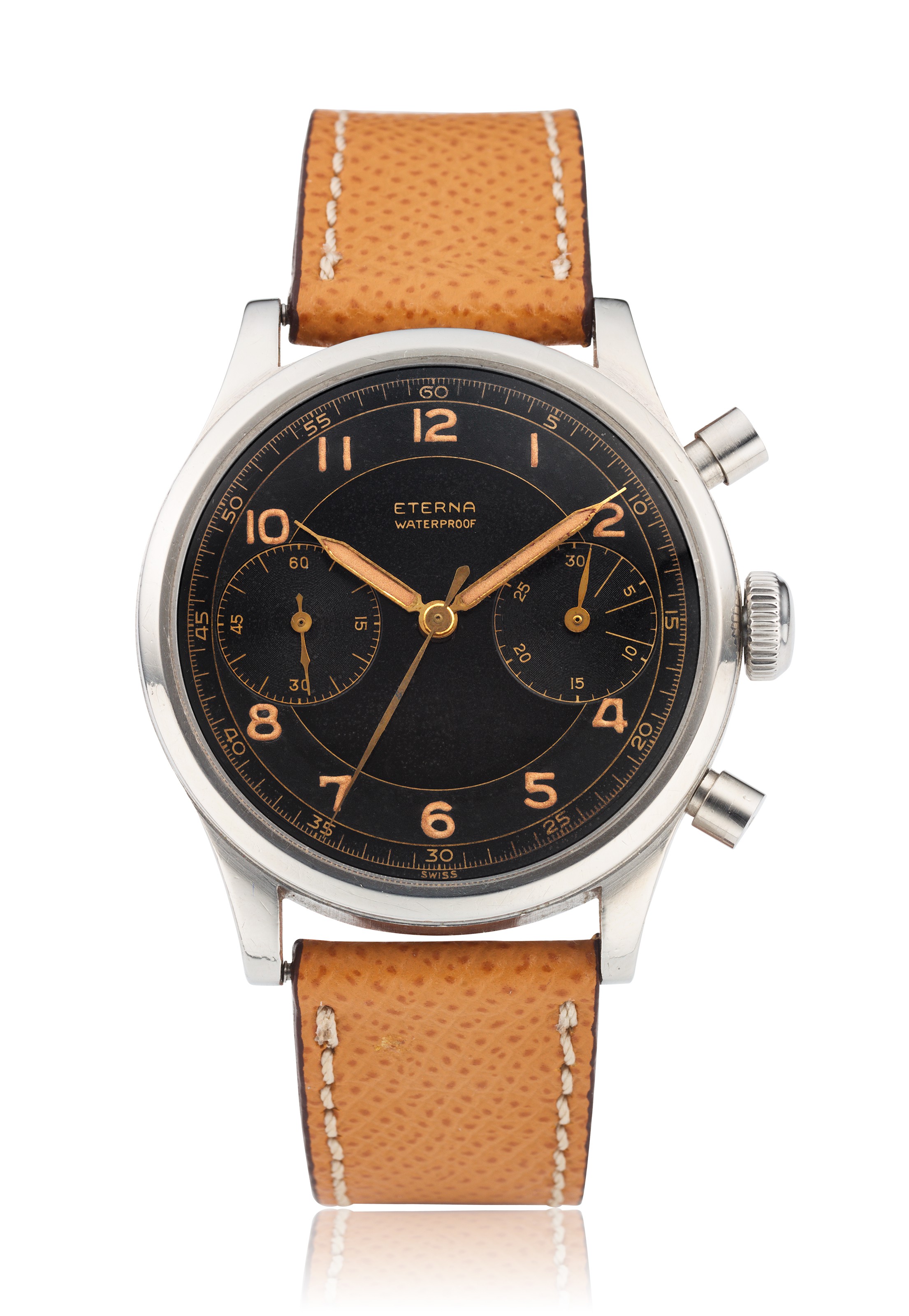 VAN CLEEF & ARPELS, STEEL DUAL-TIME ALARM WITH RETROGRADE DATE