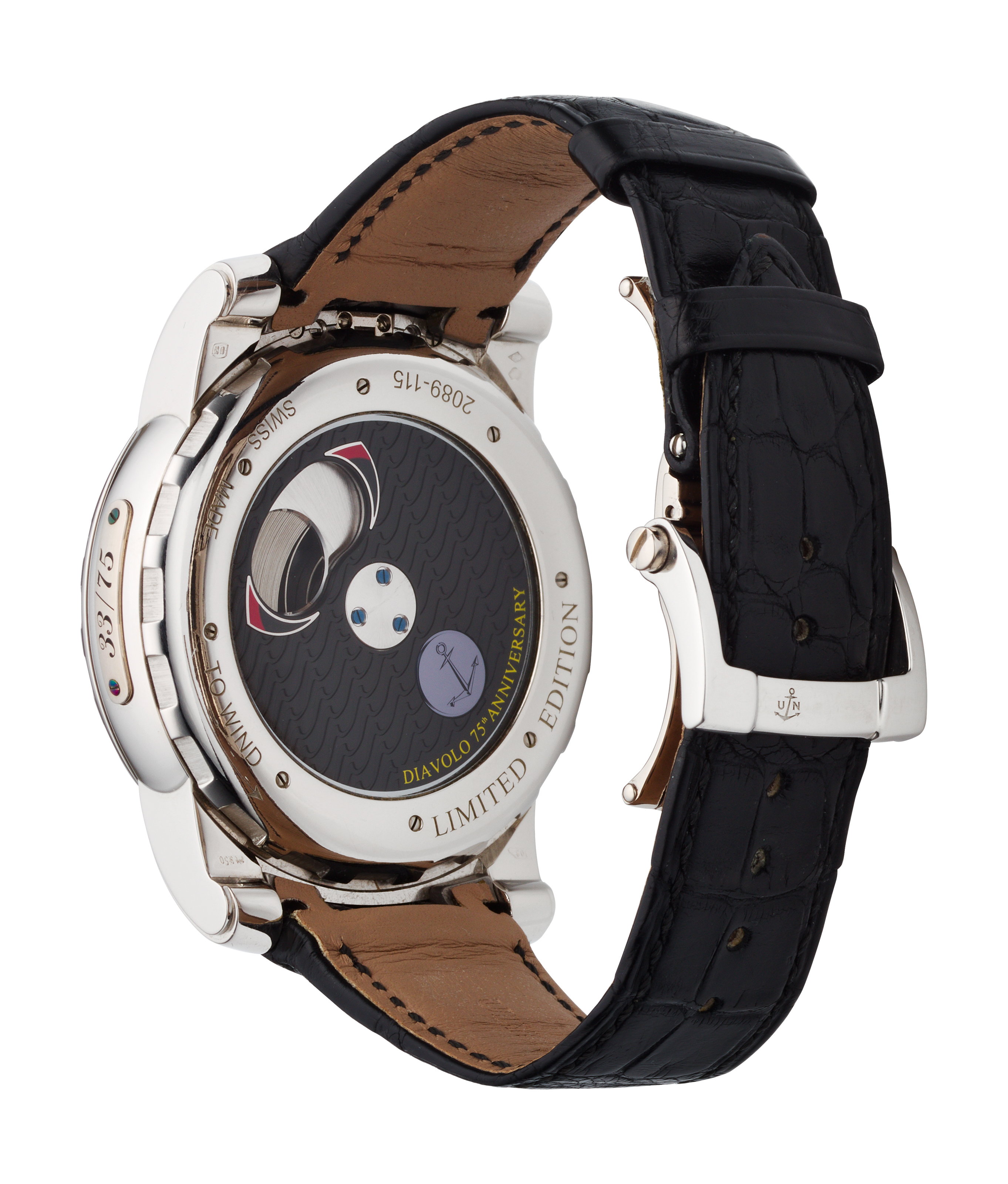 ULYSSE NARDIN PLATINUM FREAK DIAVOLO 75TH ANNIVERSARY LIMITED EDITION REF. 2089 115 NO. 33 75 Christie s