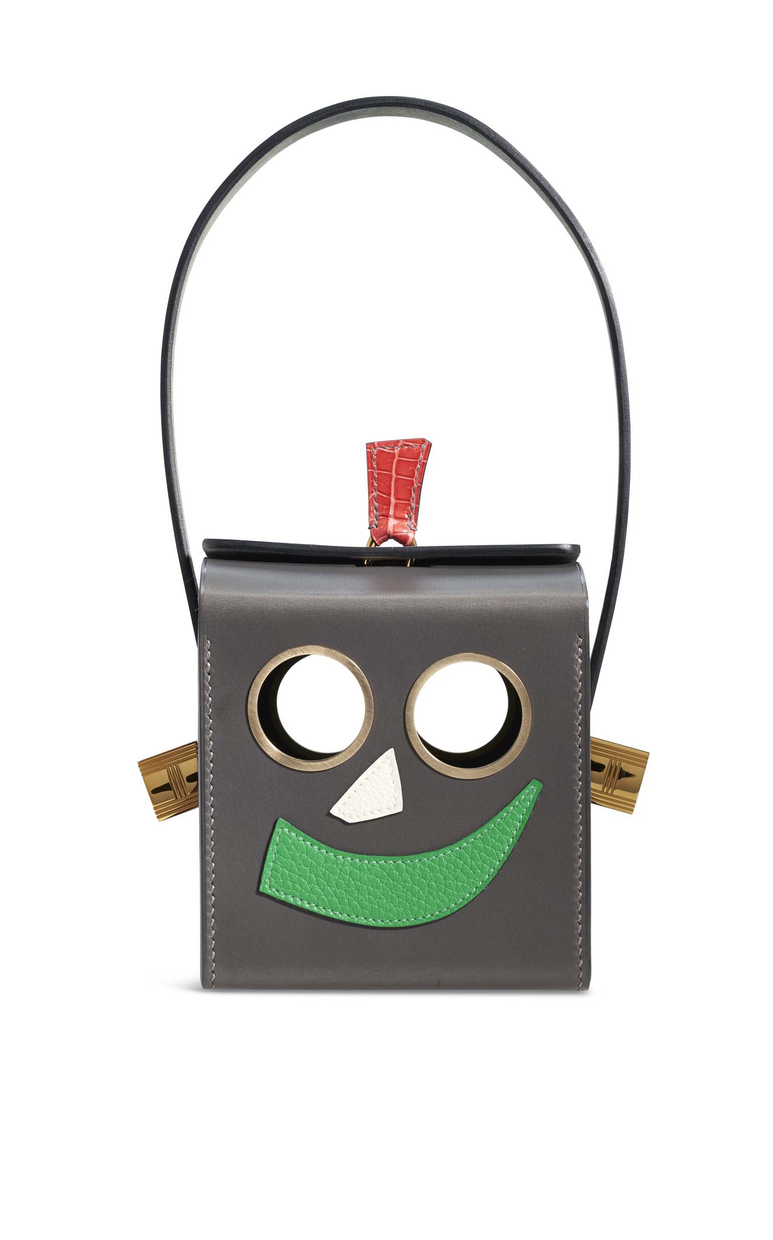 小物 HERMES A GRAPHITE, ROUGE H & AMETHYST SWIFT LEATHER & POROSUS
