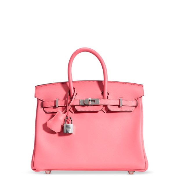 A ROSE AZALÉE SWIFT LEATHER BIRKIN 25 WITH GOLD HARDWARE, HERMÈS