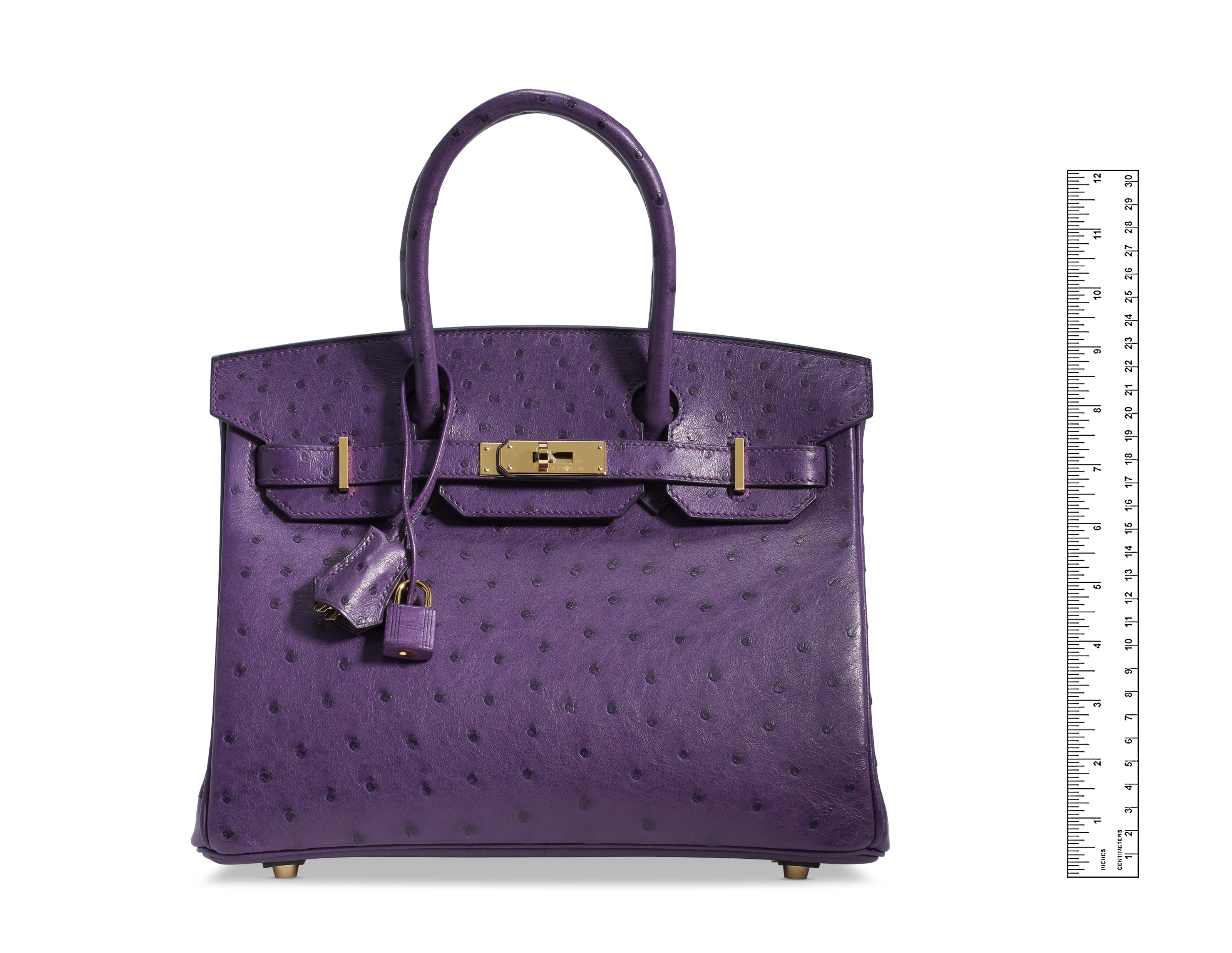 A VIOLINE OSTRICH BIRKIN 30 WITH GOLD HARDWARE HERMES 2017 Christie s