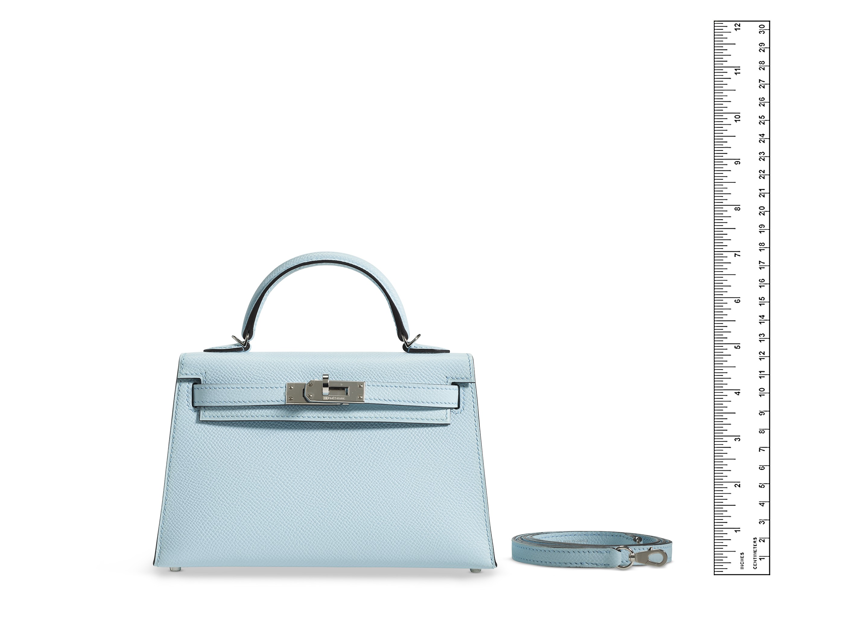 A LIMITED EDITION BLEU BRUME, VERT JADE & GOLD EPSOM LEATHER MINI KELLY 20  II WITH PALLADIUM HARDWARE, HERMÈS, 2021