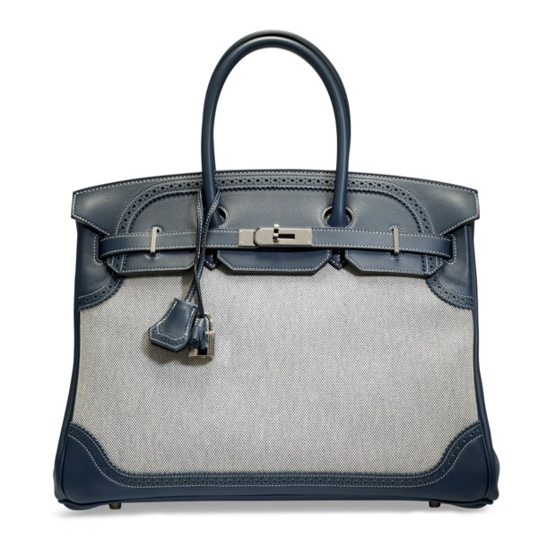 Hermes Birkin Handbag Bleu De Prusse Clemence with Palladium Hardware 30  Blue