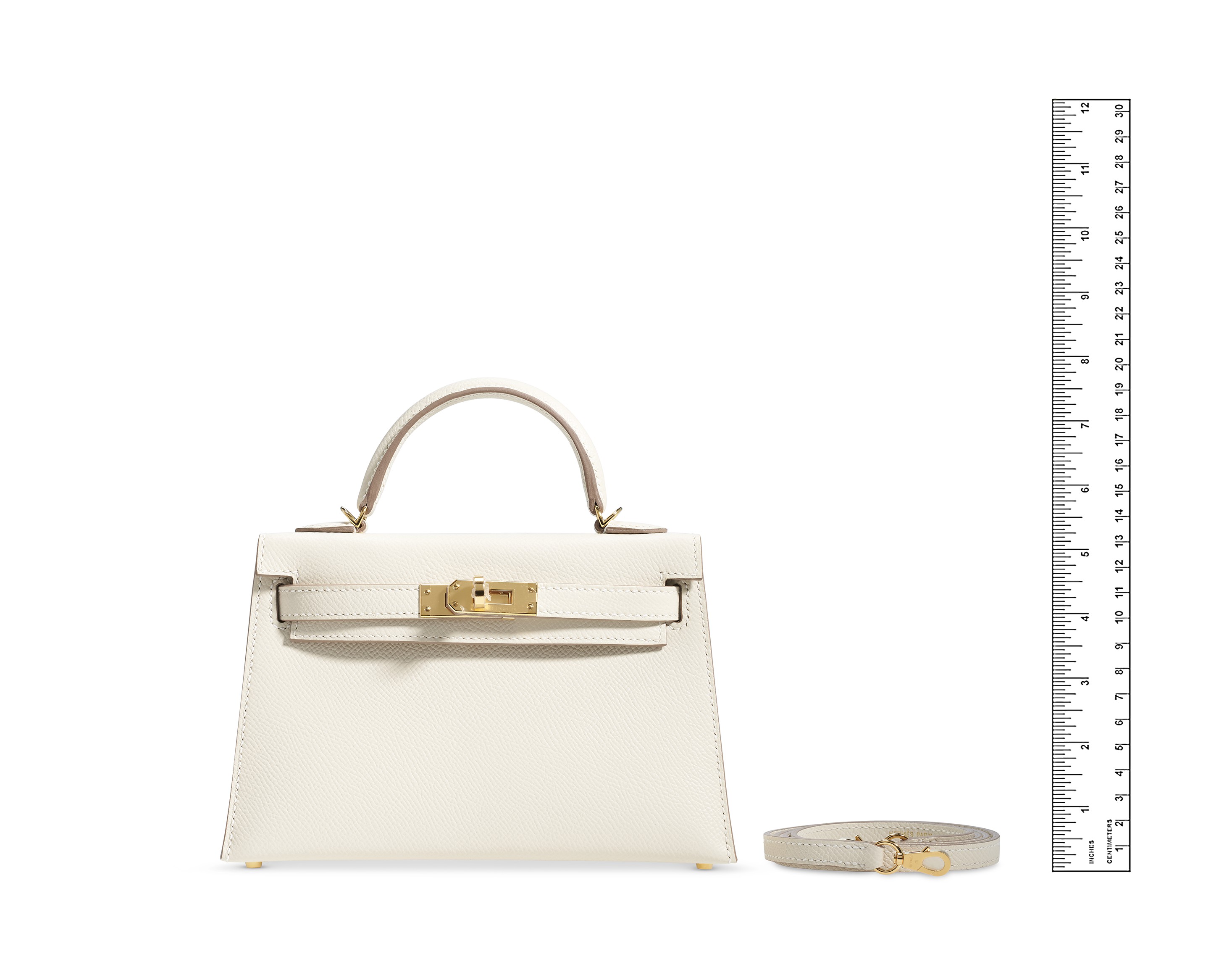 Hermes mini kelly sale white