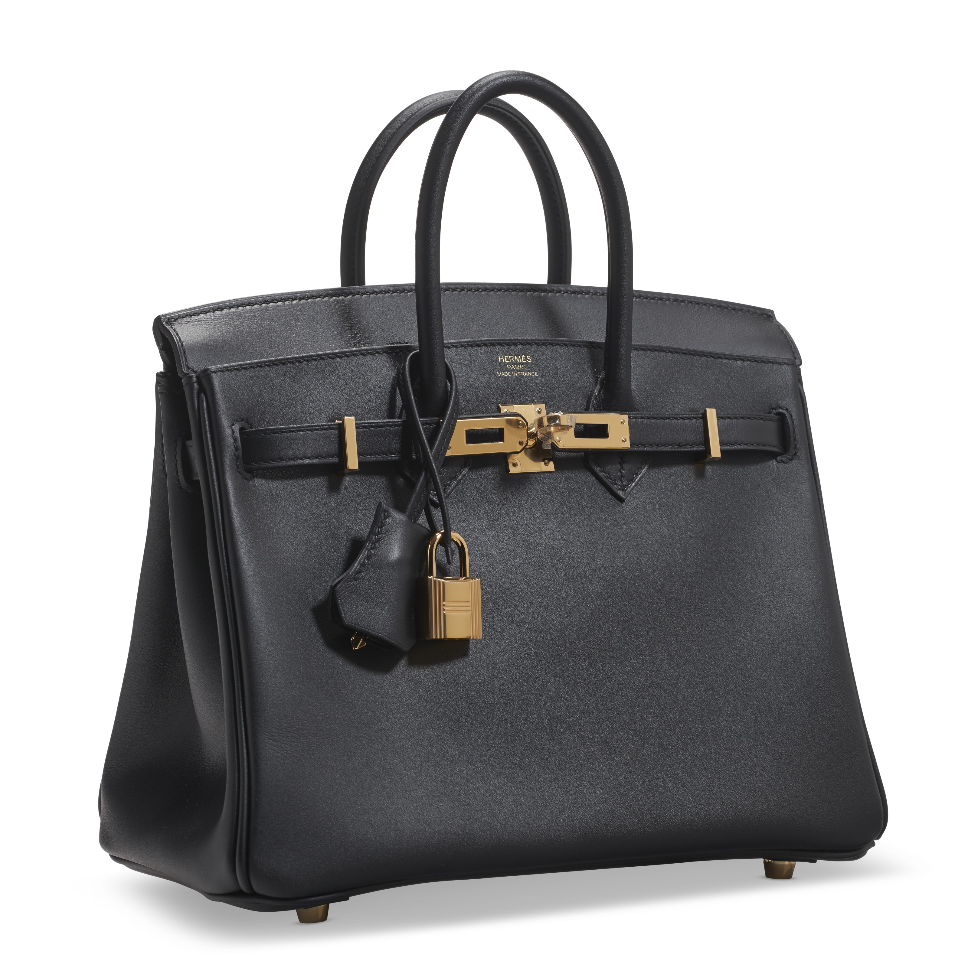 HERMÈS Birkin 25 Black Jonathan Leather Gold Hardware - Chelsea