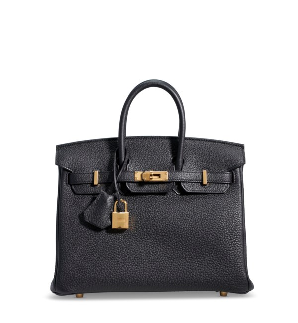 HERMÈS Birkin 25 handbag in Black Togo leather with Gold hardware