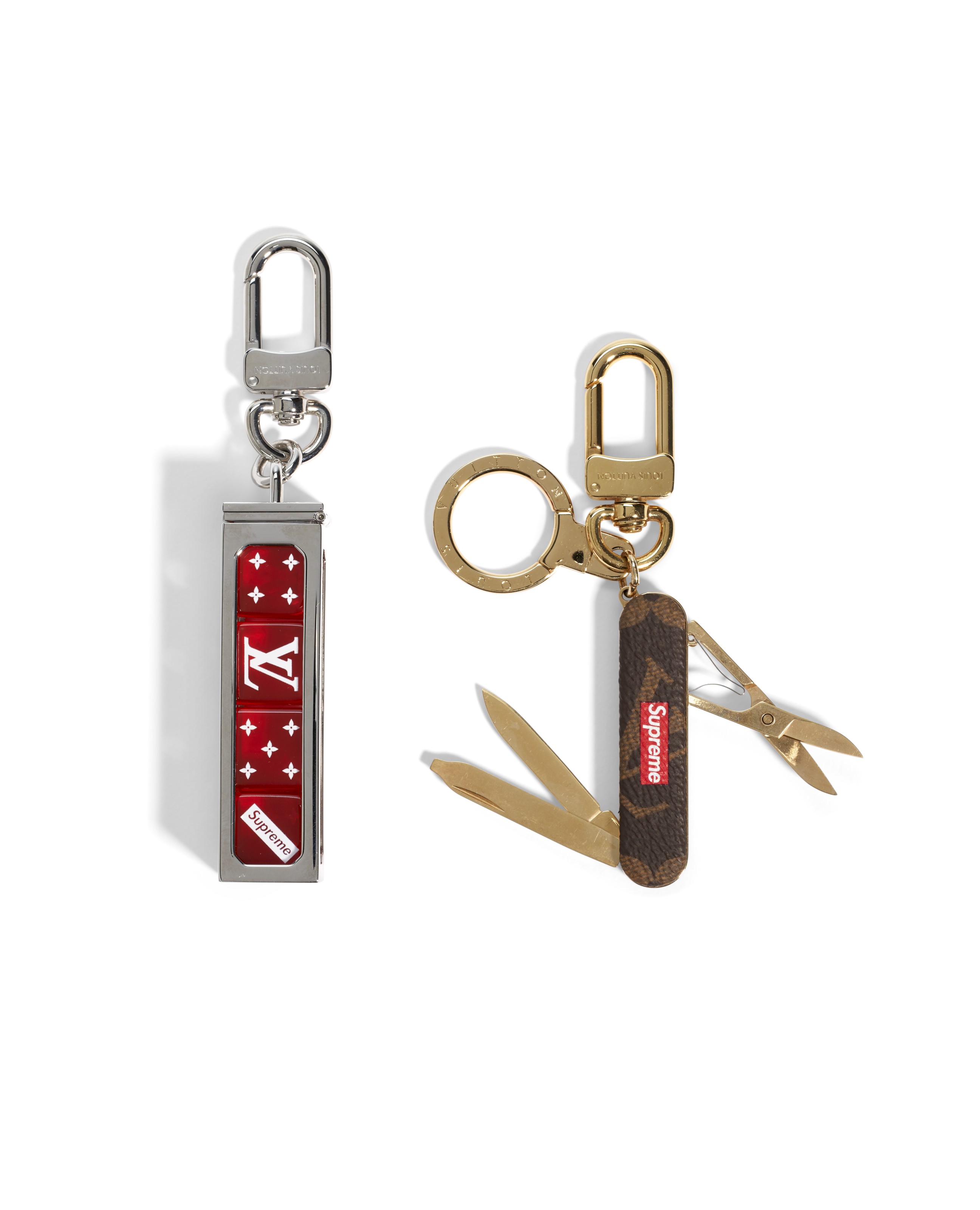 lv supreme dice keychain