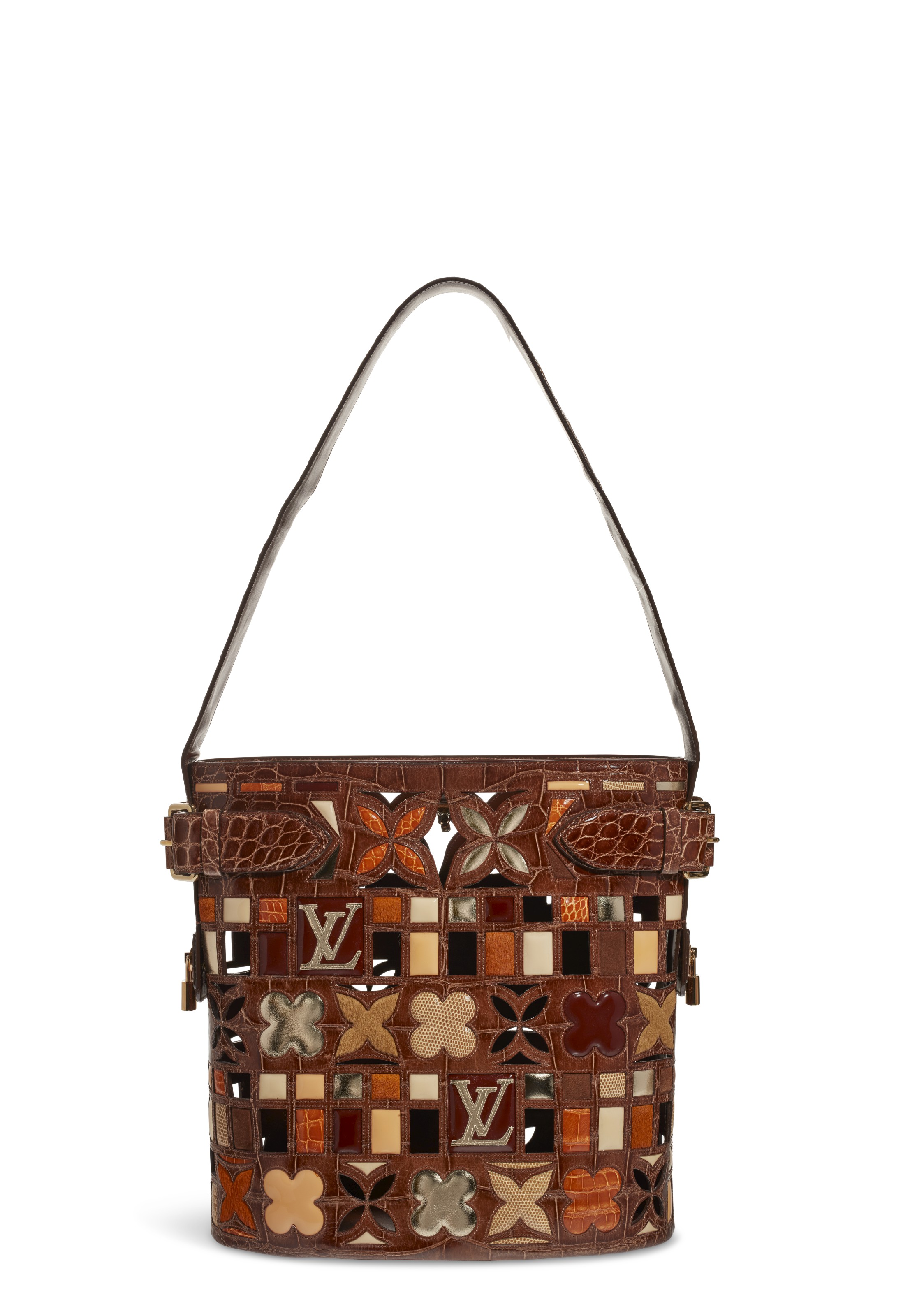 A Les Extraordinaires alligator &amp; lizard maxi bucket with gold hardware, Louis Vuitton, Spring/Summer 2006.&nbsp;34 w x 35 h x 20 d cm. Estimate: $4,000-6,000. Offered in 
Handbags &amp; Accessories Online: The New York Edition, 24 November to 10 December 2020, Online