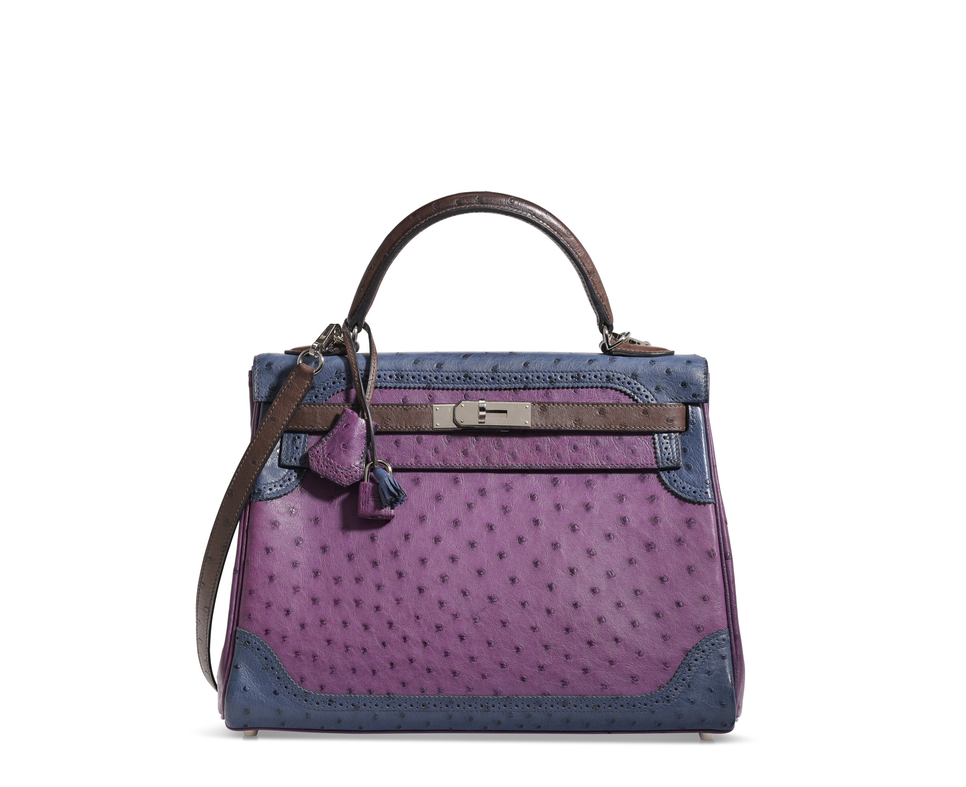 A LIMITED EDITION VIOLET, BLEU DE MALTE & CHOCOLAT OSTRICH