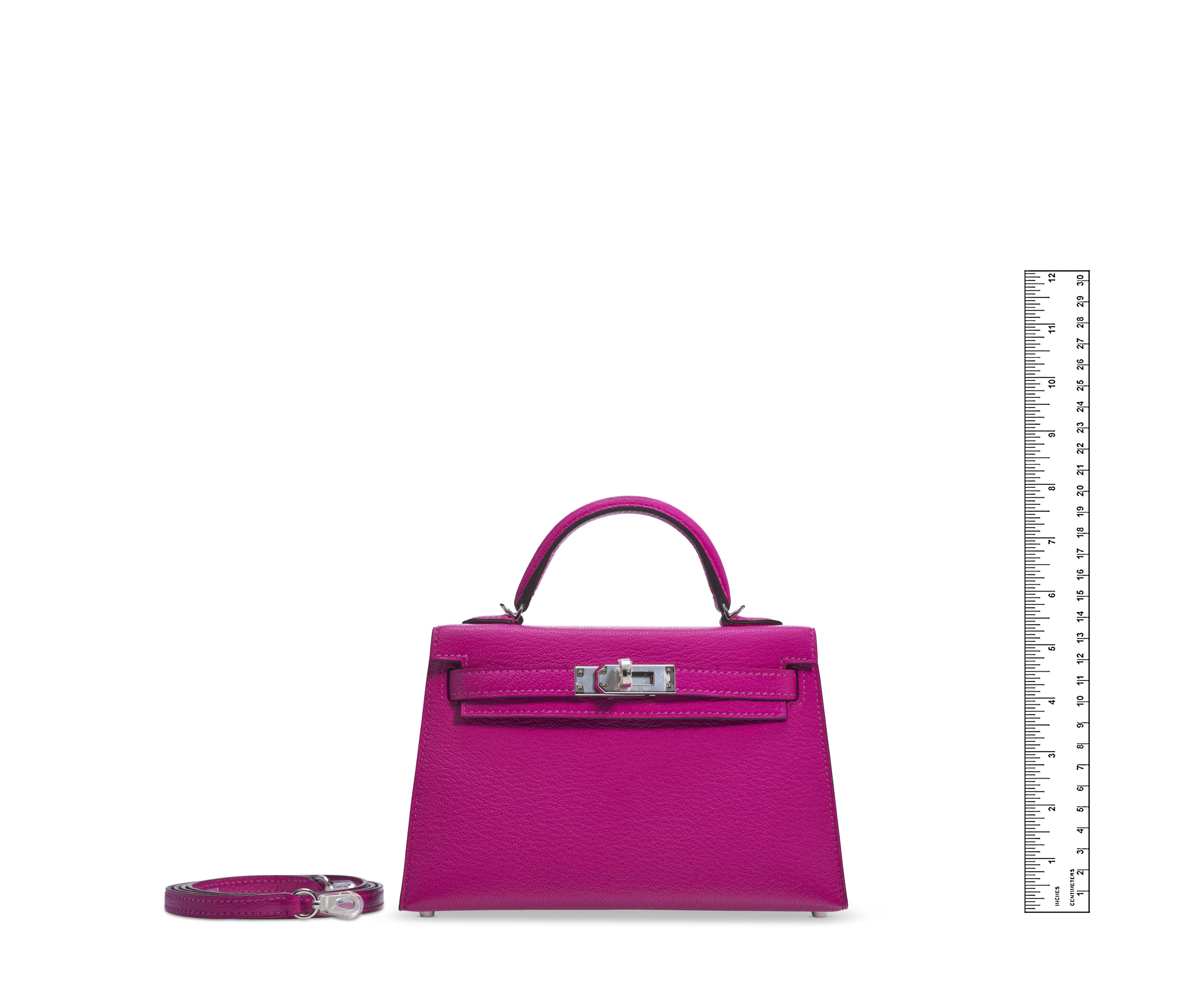 A ROSE POURPRE CHÈVRE LEATHER MINI KELLY 20 II WITH PALLADIUM