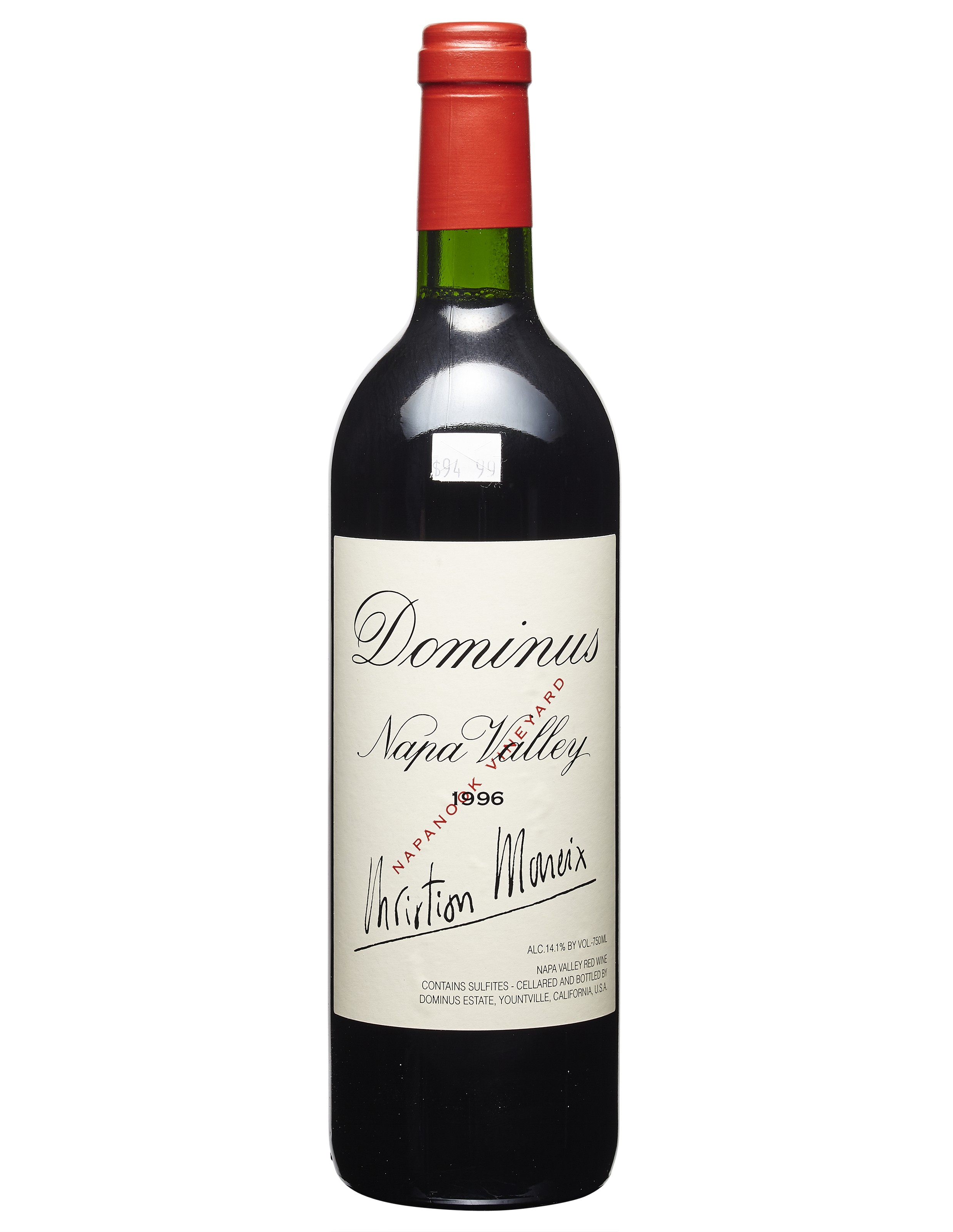Dominus 1996, Napa Valley Two slightly damp affected labelsLevels base ...