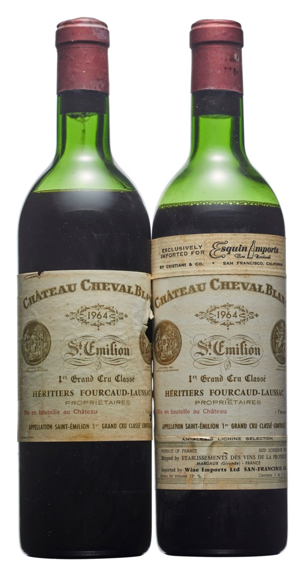 Chateau Cheval Blanc 1964 Saint Emilion 1er Grand Cru Classe A Corroded And Damaged Capsules One Damaged Labellevels One Low And One Just Below Low Shoulder Christie S