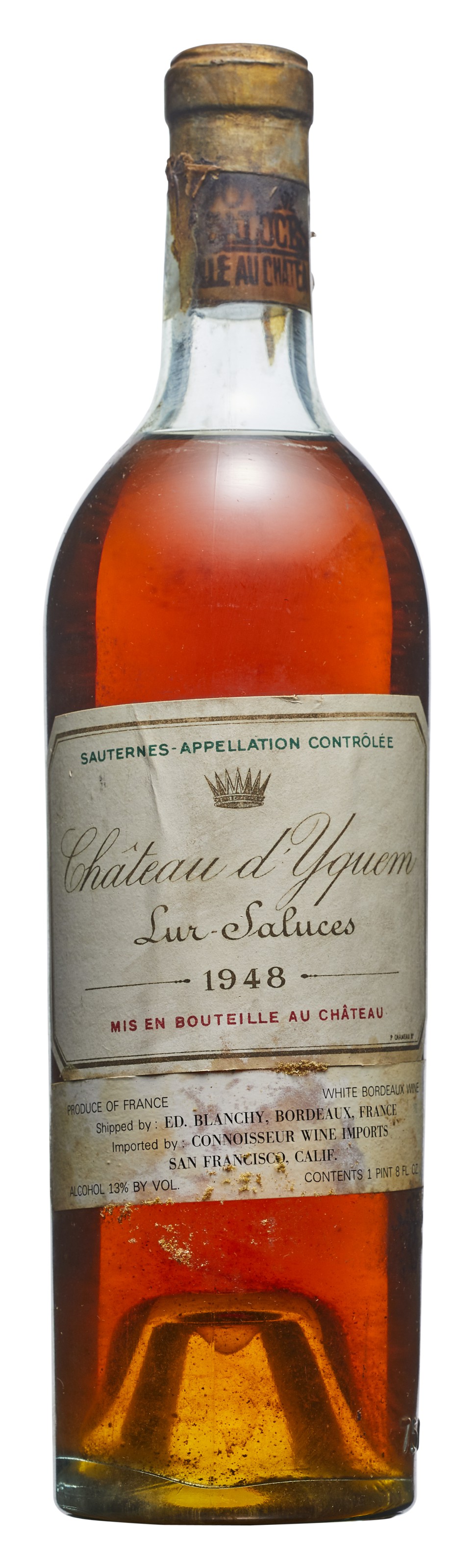 Château d'Yquem 1948, Sauternes, 1er grand cru classéCorroded and short ...