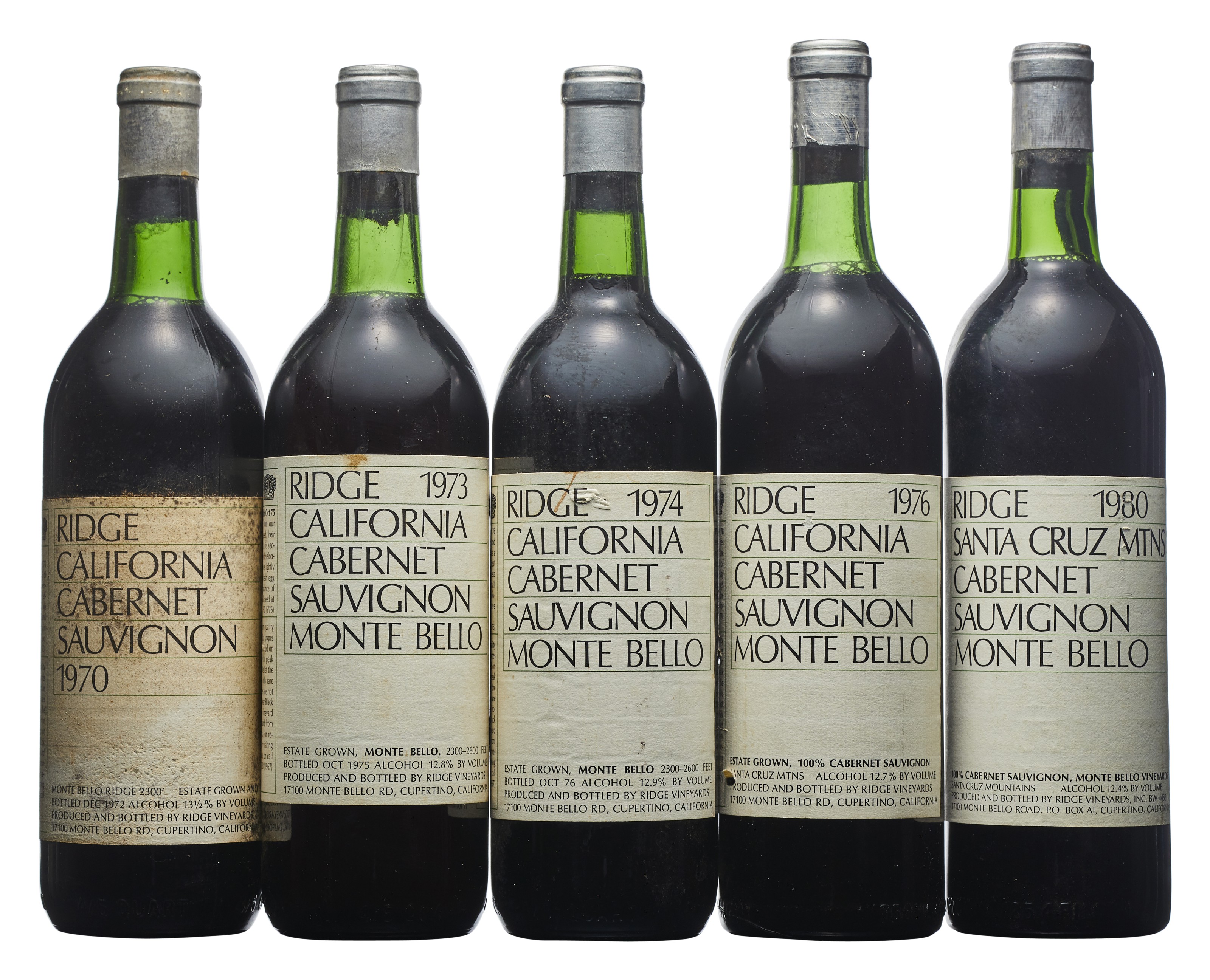 Mixed Ridge, Monte Bello Cabernet Sauvignon, 7 bottles per lot. 7 bottles per lot. Sold for $8,125 in The Benjamin Ichinose Collection of Fine and Rare Wines Online on 31 July 2020 at Christie&rsquo;s Online