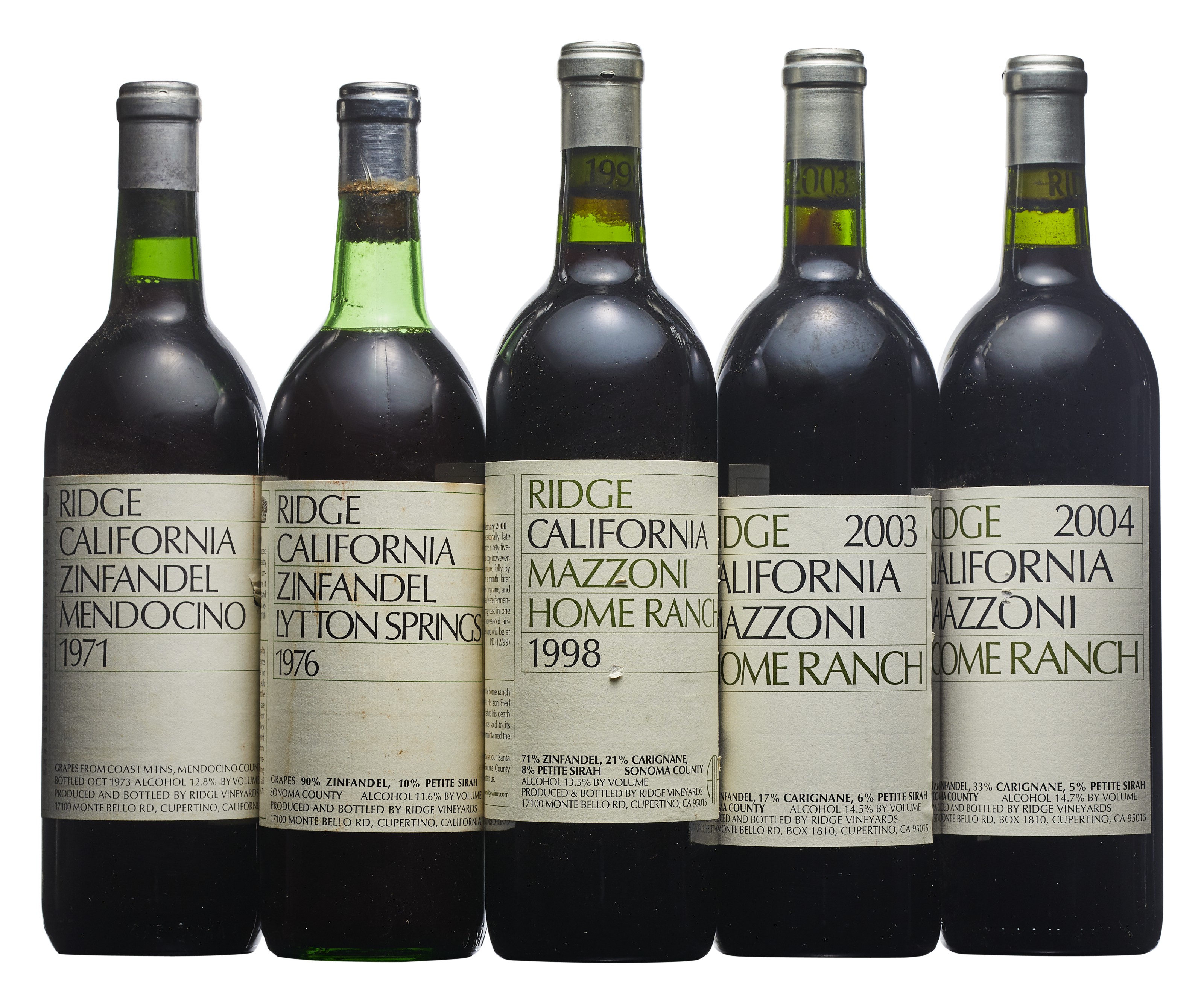 Mixed Ridge, Zinfandel, Ridge, Mendocino Zinfandel 1971Slightly damaged ...