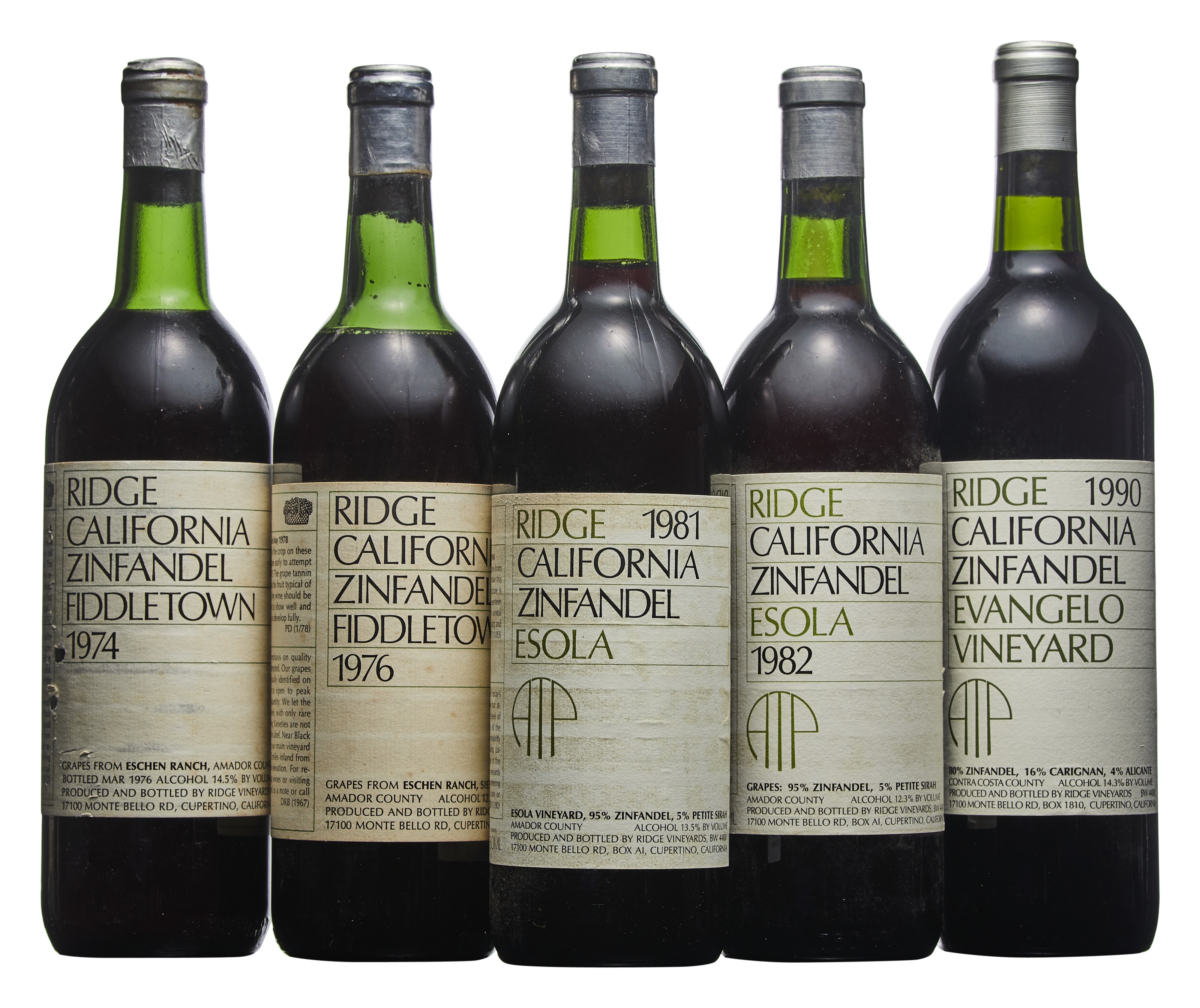 Mixed Ridge, Zinfandel, Ridge, Fiddletown Zinfandel1974Slightly bin