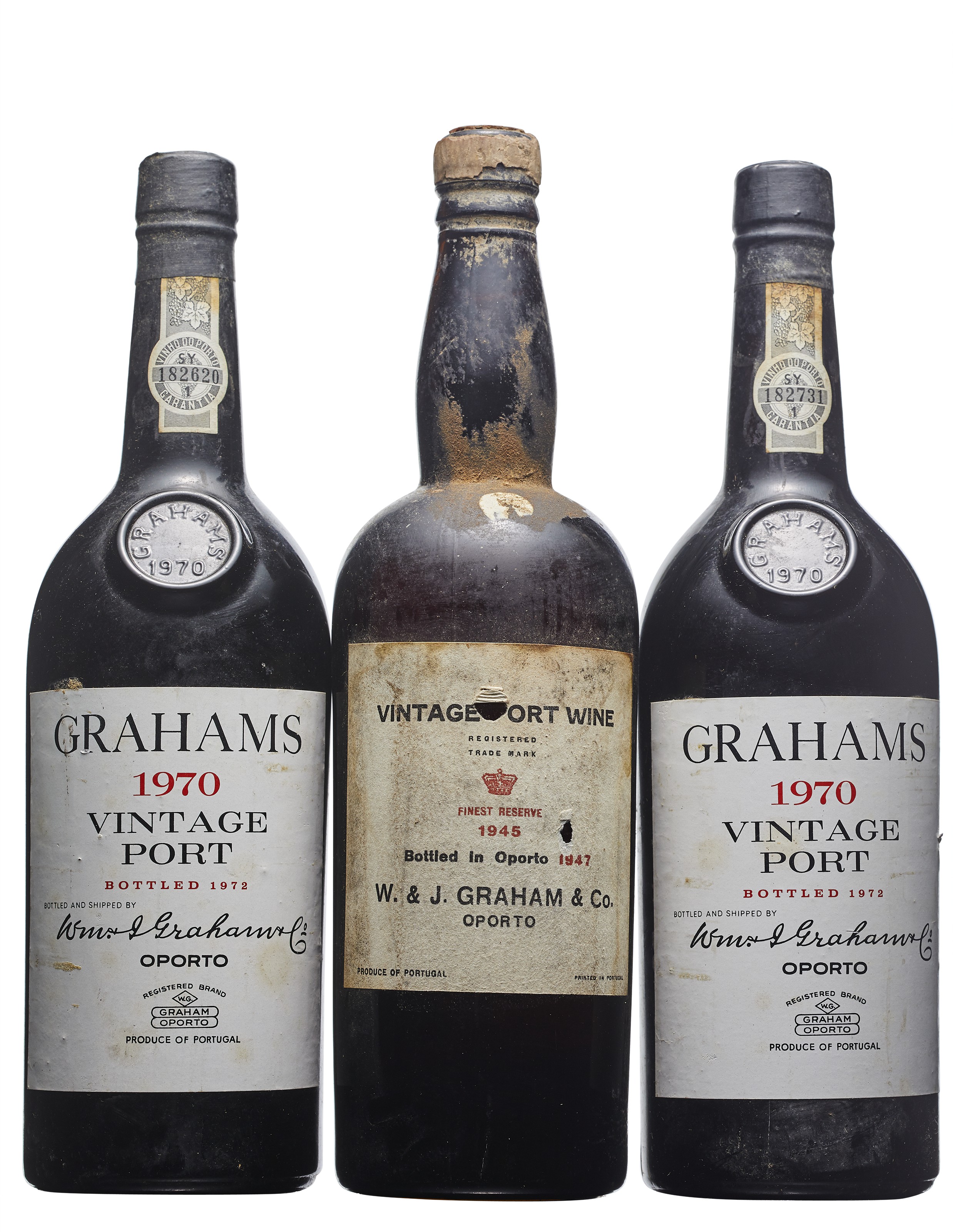 Mixed Graham, Graham1945Remains of wax capsule, Oporto bottled, bin ...