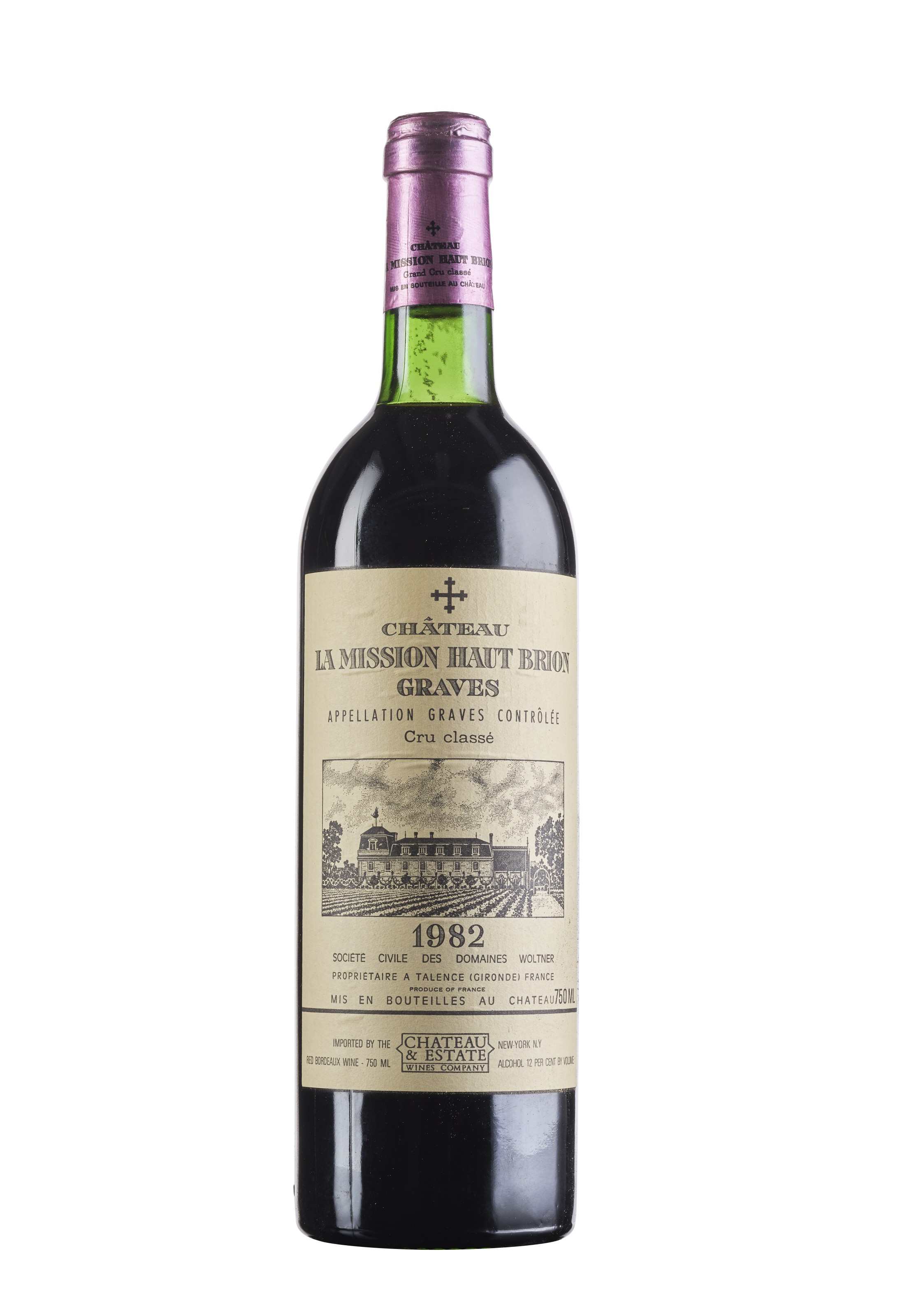 Estampe En Bois D'origine – Caisse De Vin Château Haut-Brion 1982, Déco Vintage