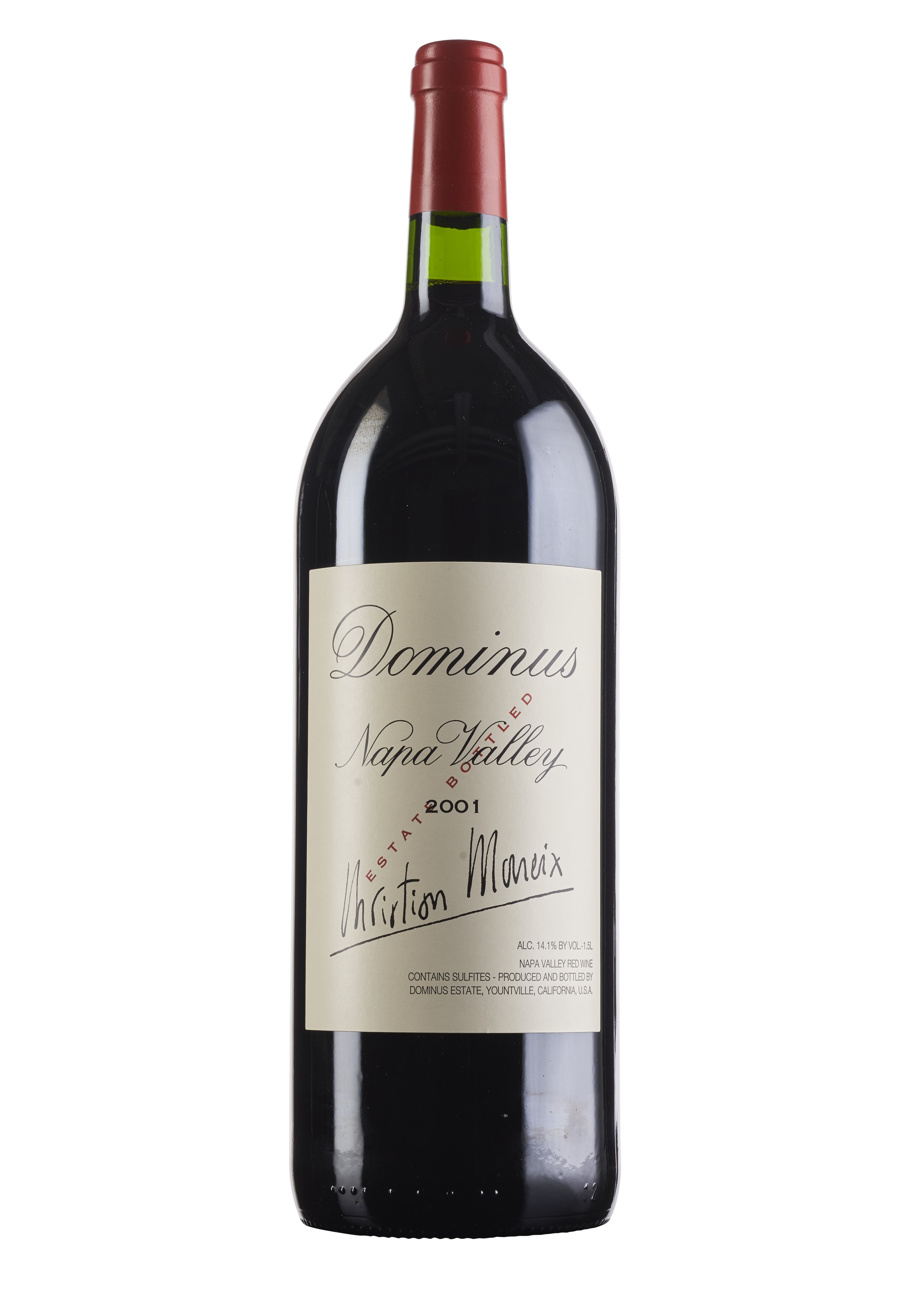 Dominus 2001, Napa ValleyLevels base of neckIn original wooden case ...