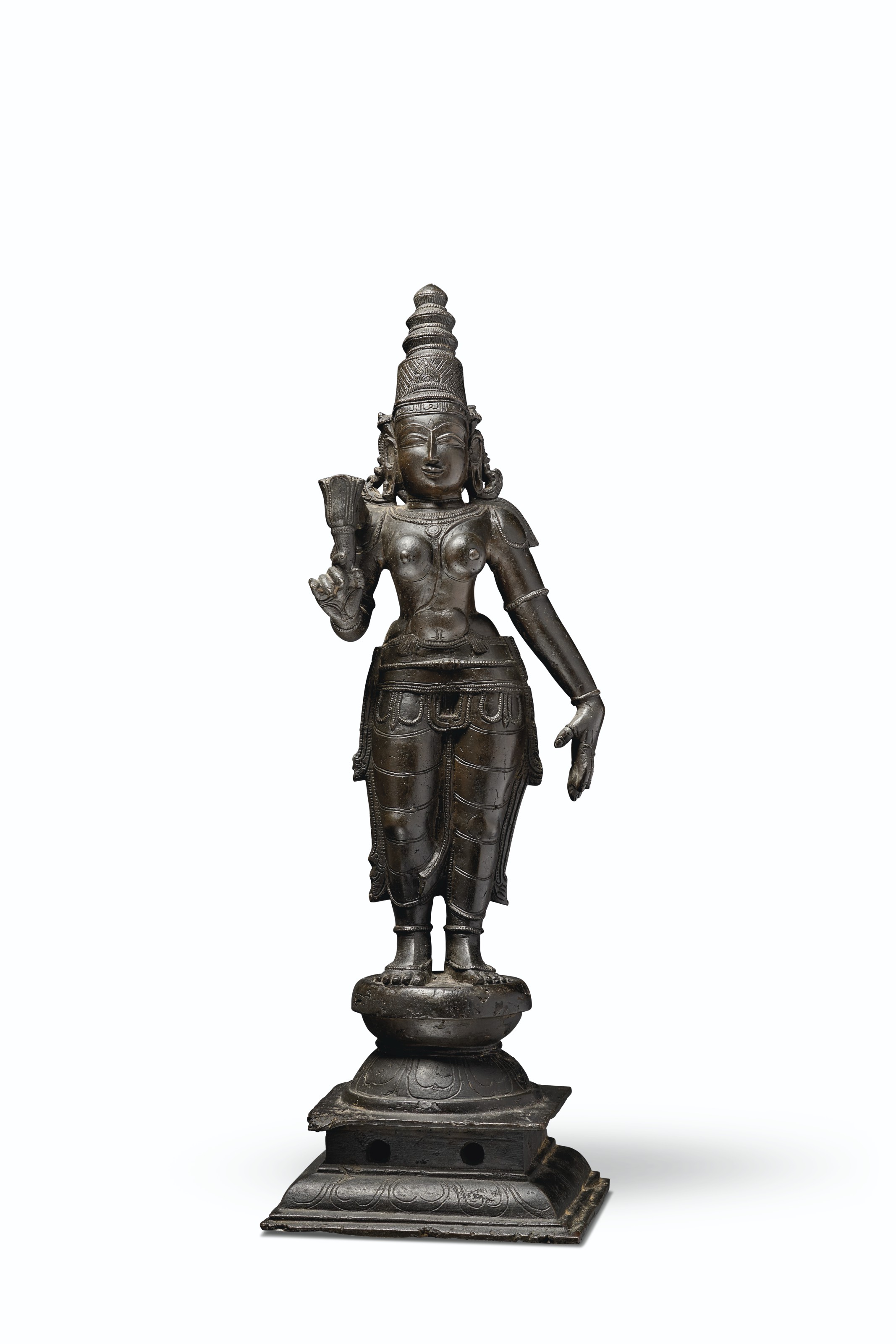 A BRONZE FIGURE OF BHU DEVI, SOUTH INDIA, TAMIL NADU, NAYAKA